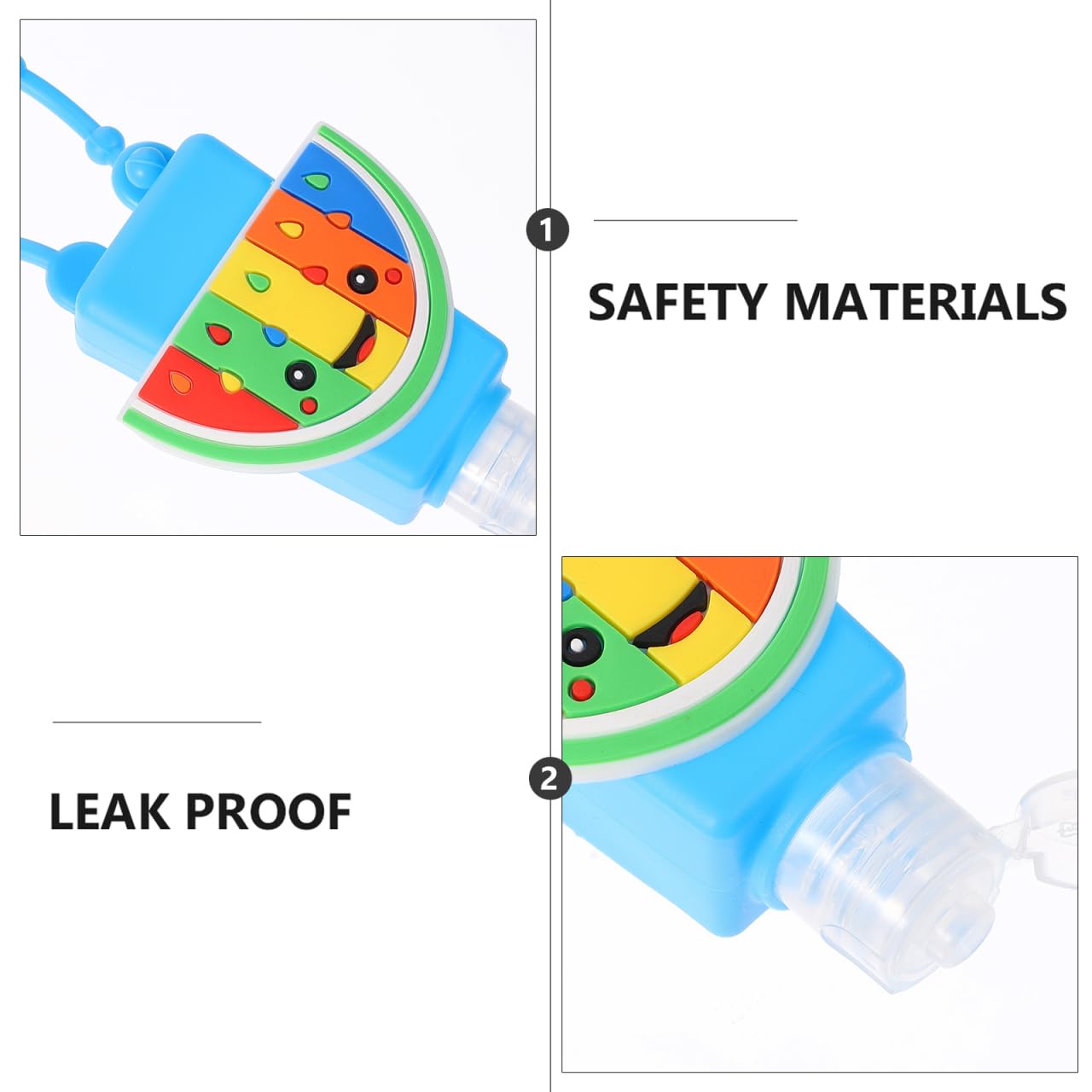 LIFKOME 6pièces Lot De Petites Bouteilles De Voyage Avec Étui Silicone Cartoon Distributeur Liquide Portable Anti-fuite Pour Shampoing Et Adapté Aux Garçon Fille Et Déplacements