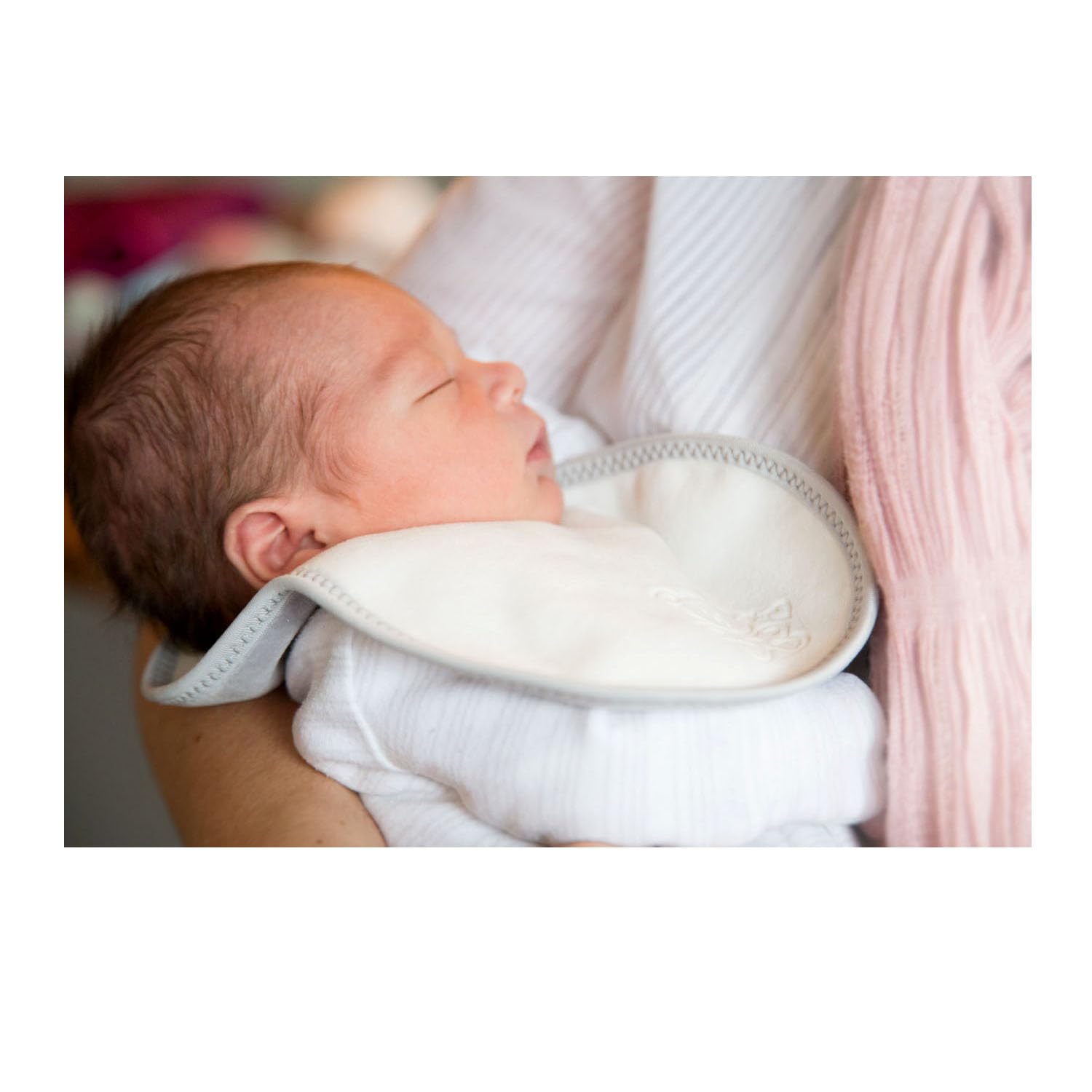 Bibetta Newborn Bibs 2 Pack - Soft Plush & Waterproof Baby Bibs for Newborns Feeding and Dribble (White) - Image 3