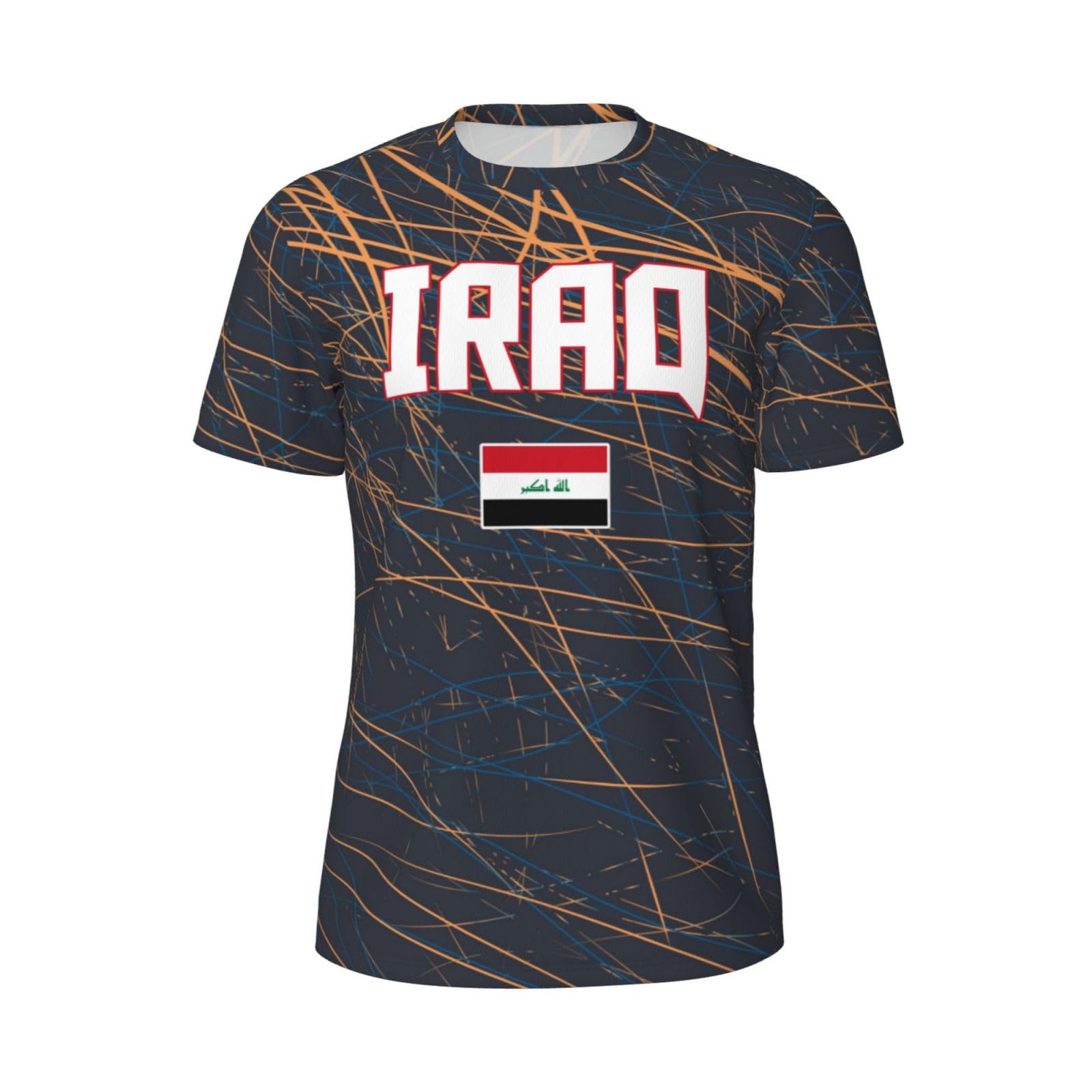 DABOYOZHZH Iraq Flag Cool Iraqans (134) Sports Jersey Mesh T-Shirt 3D Print for Running Cycling Soccer Tennis Fitness Climbing Shirts