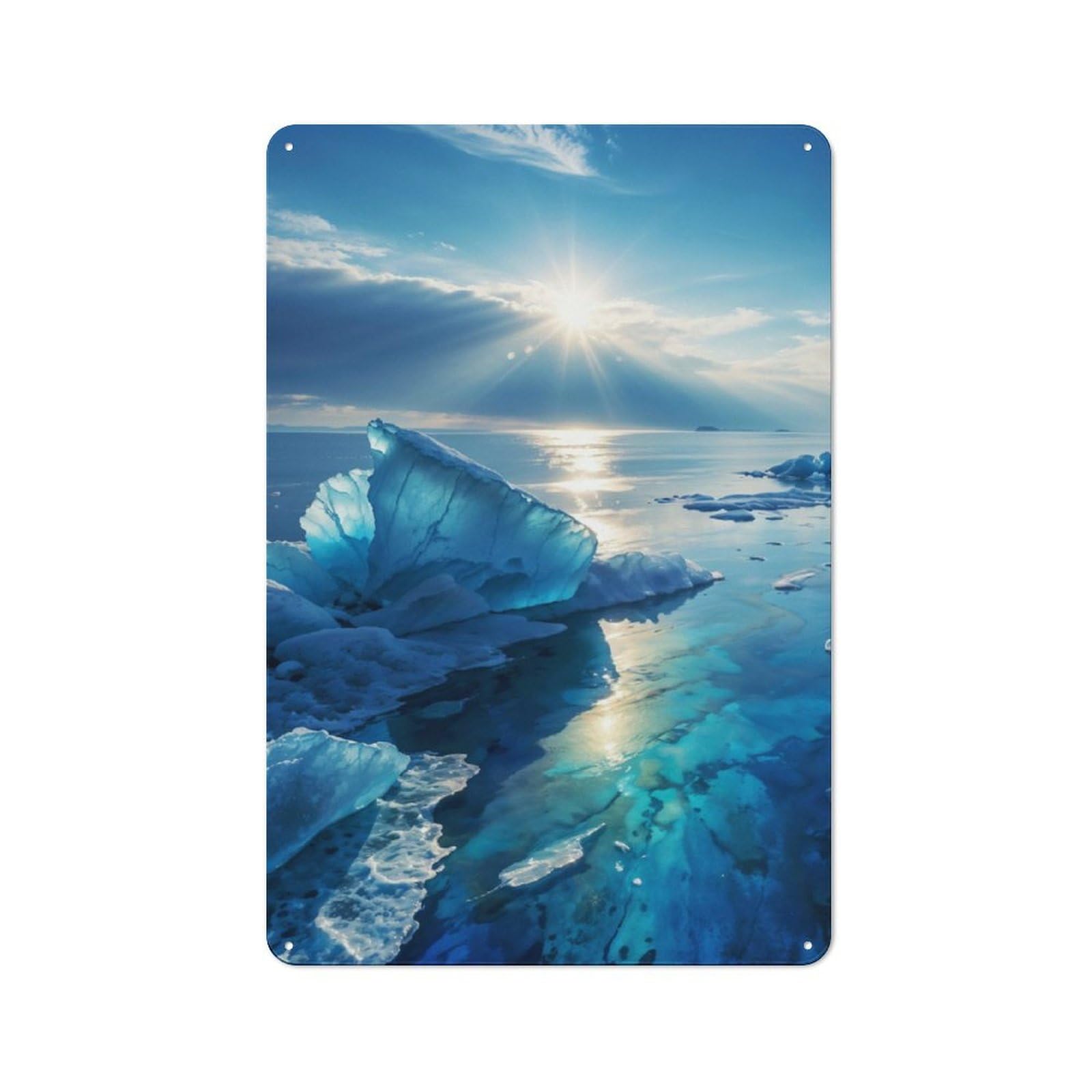 Junmoney Sunlit On Lake Baikal P1 Vintage Tin Sign 30X20cm With For Garage Wall, Suited To People Furnishing A Garage