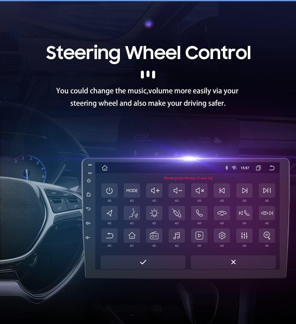 Steering wheel control interface for car radio