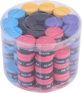 Basportble – 60 peças de raquete de tênis com aderência para raquete de badminton, fita elástica e antiderrapante para raquete de badminton com aderência de raquete de squash e pickleball