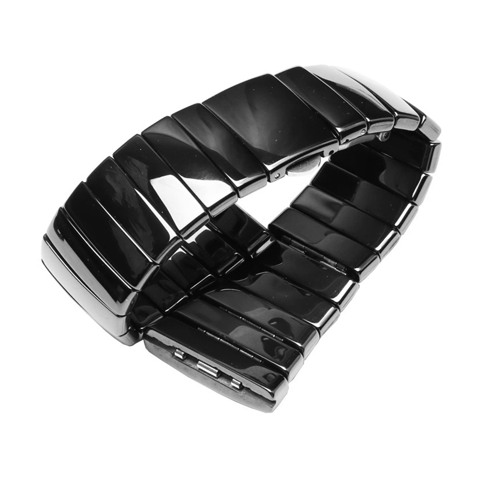 HMFANG Bracelet de rechange en céramique noir 17 mm, 26 mm, 29 mm, compatible avec les montres for femmes et hommes.