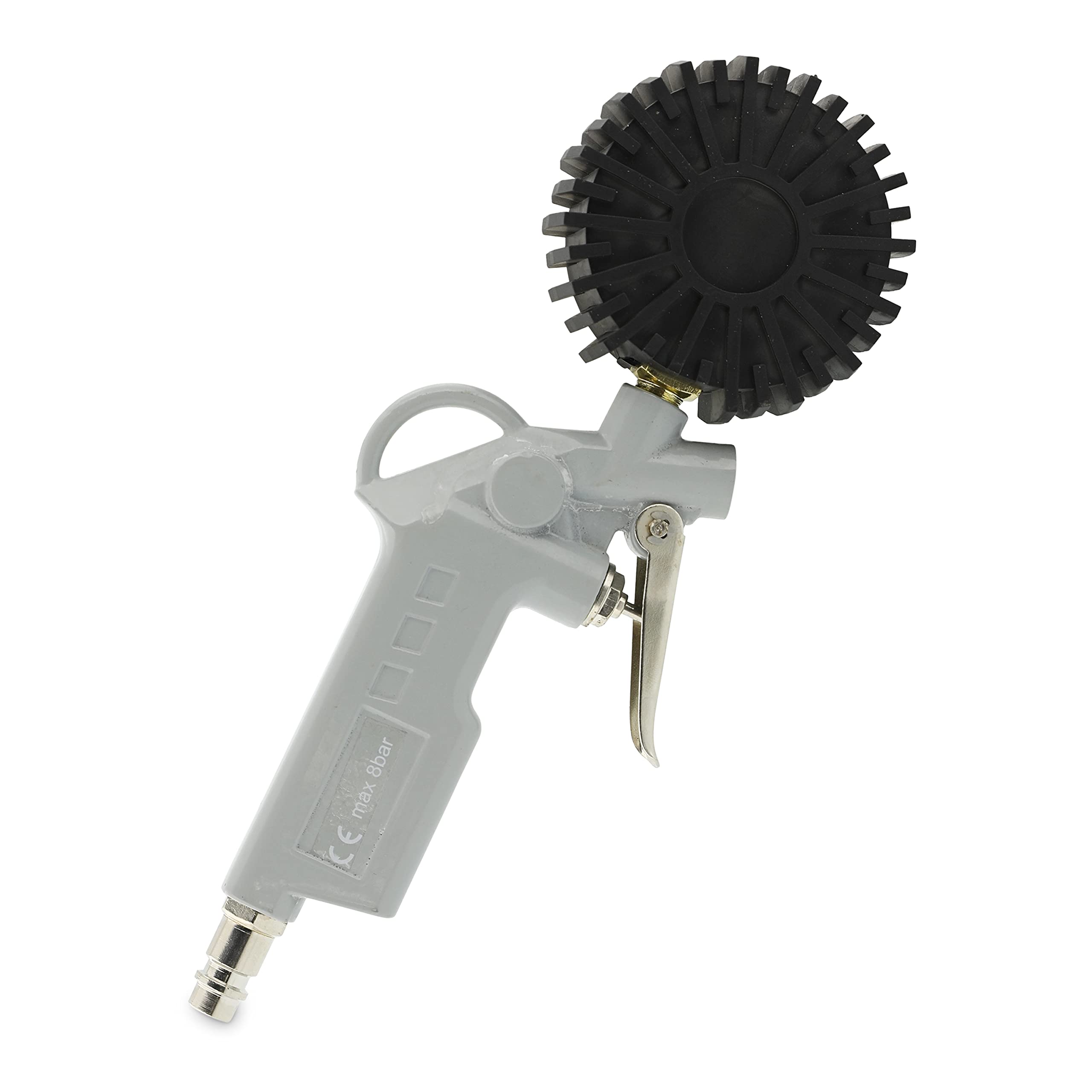 ABAC Pistola Gonfiaggio Pneumatici per Compressore 4 Pezzi G-580, Inclusi Gonfiagomme con Manometro e 3 Punte di Gonfiaggio, Pressione Max 8 Bar