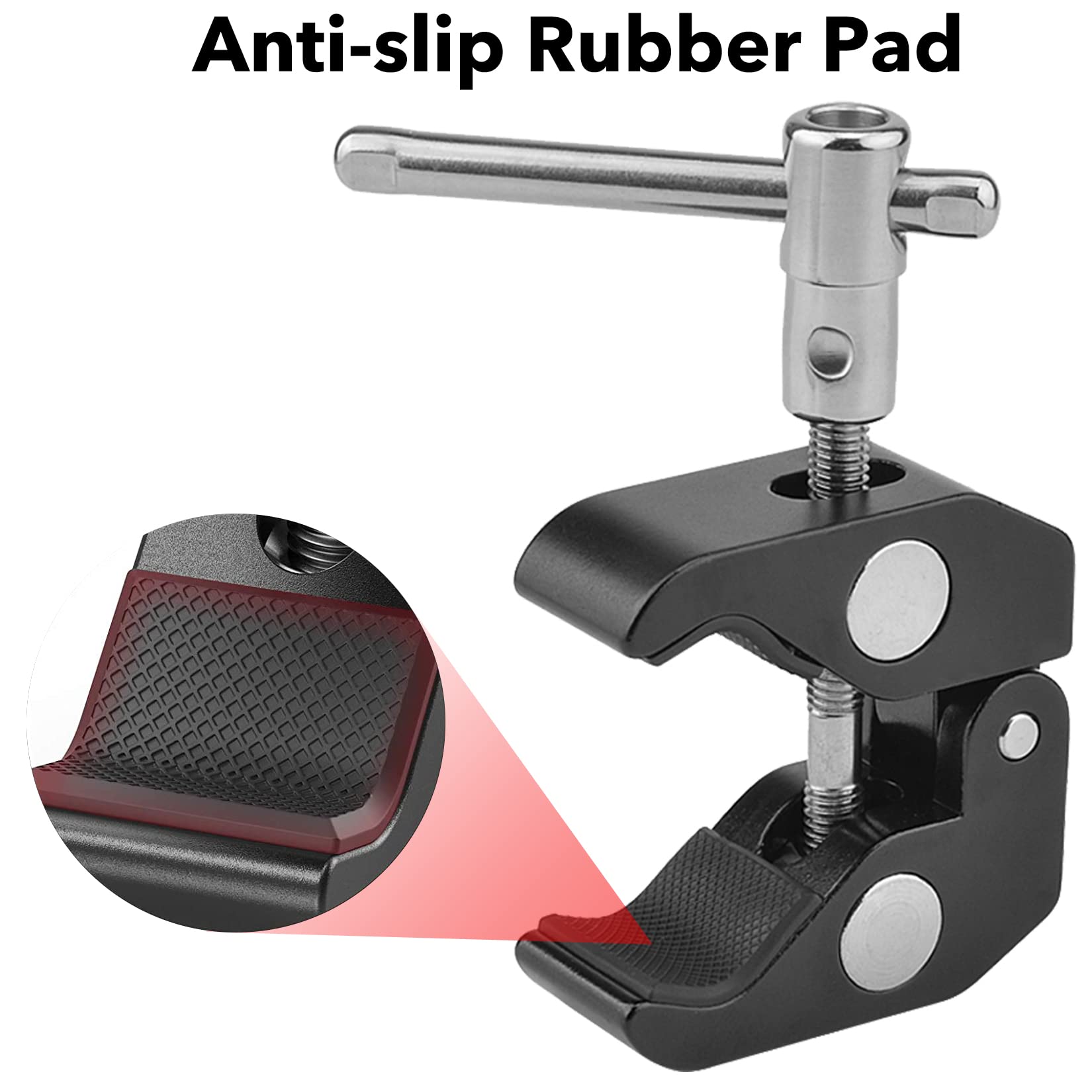 Homeet 2 stuks Super Clamp statiefklem met 1/4 en 3/8 schroefdraad schroefadapter, camera-houder, articuleerbaar, universele magische arm voor camera's, flitslicht, statief, LCD/DV-monitor, led-lampen