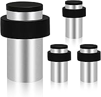 Vista 18 de KOLAKO Topes de puerta, topes de puerta de piso, (2 pulgadas) negro mate moderno resistente sólido pequeño cilíndrico parachoques de goma, acero