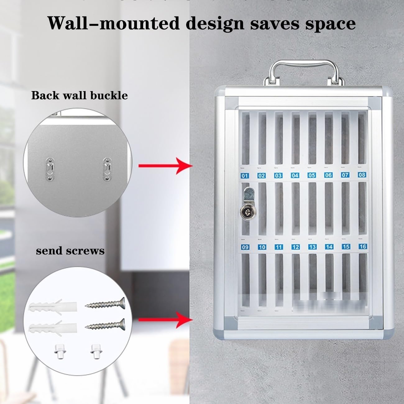 Caja De Pared para Gestión De Teléfonos Móviles con Cerradura: Armario para Guardar Teléfonos De Estudiantes Y Empleados, Taquilla Unificada Escuelas Lugares De Trabajo(12 bits)