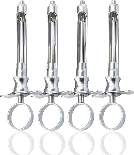 LAJA Imports 4 jeringas dentales aspirantes premium 0.1 fl oz anestésico un anillo con dedos descansa instrumentos dentales