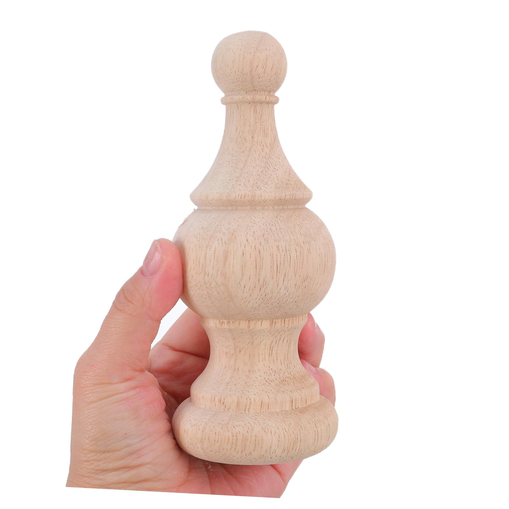 Alipis Remates de Madera sin Terminar 6x15 Cm 4 Piezas para Postes de Cama, Husillos para Manualidades y Tapas Decorativas de Barandilla para Escaleras, Adecuado para Bricolaje
