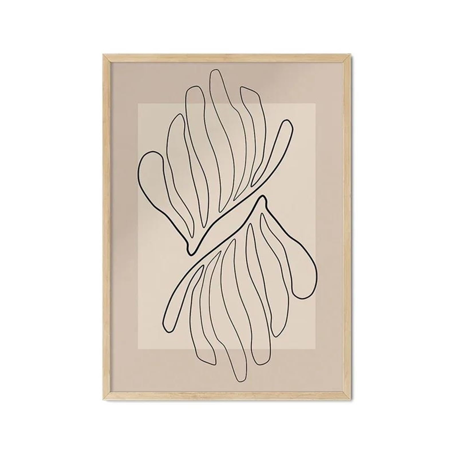 Cuadro sobre lienzo minimalista ideal para decorar el dormitorio con arte botánico elegante