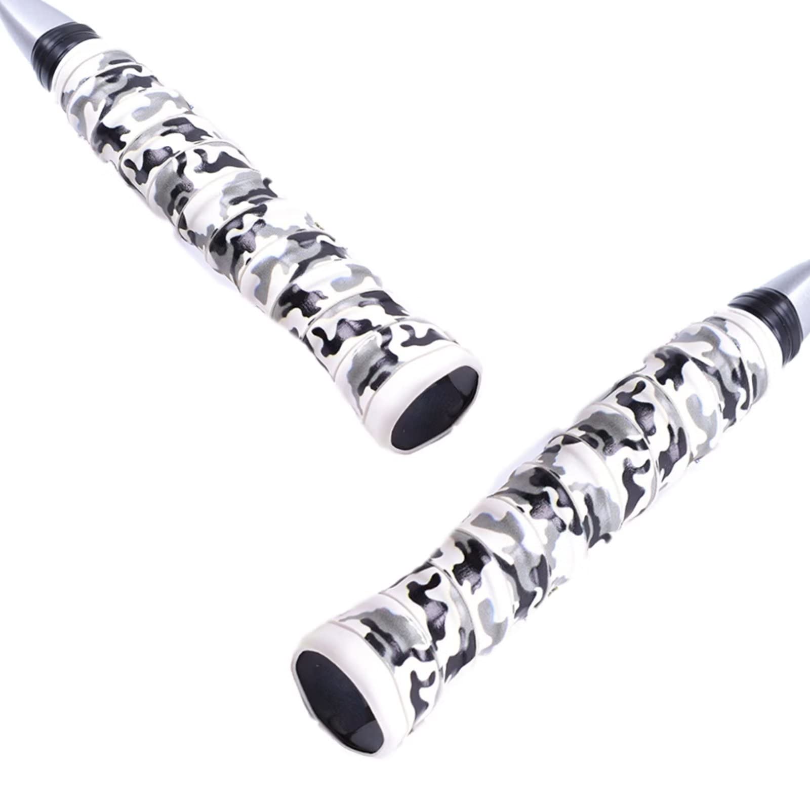 Baseball Bat Grips 0.8mm Camouflage Grip Tape Replacement for Baseball Tennis Badminton Racquet - White
