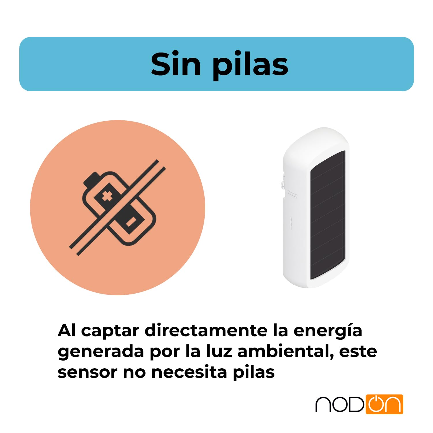 NodOn - Zigbee 3.0 - Sensor temperatura y humedad sin pila, autónomo en energía, panel solar de baja luminosidad, sin mantenimiento, compatible Home Assistant, SmartThings, Homey, Jeedom, Z2M y ZHA