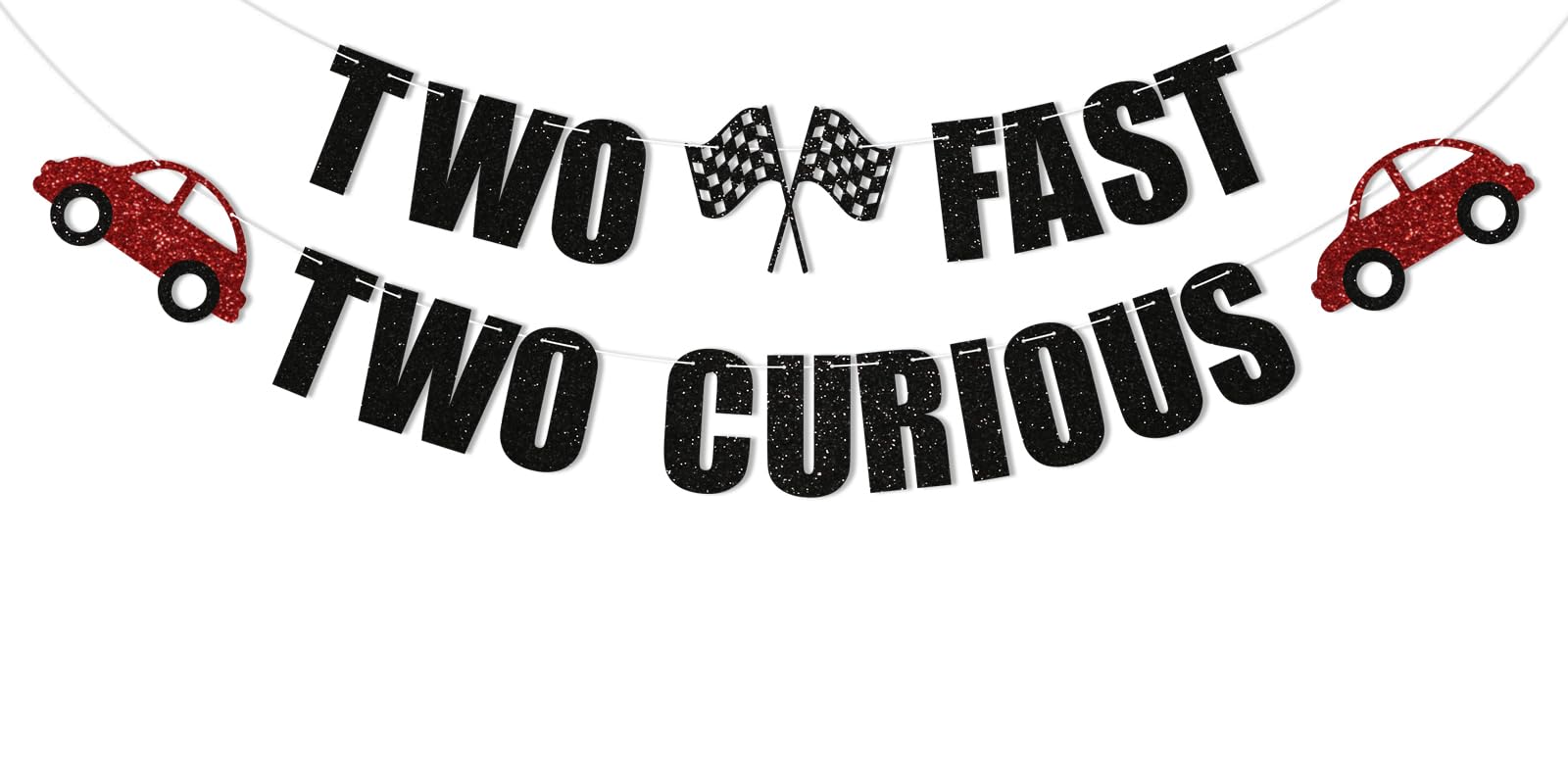 Amazon.com: Two Fast Two Curious Banner, Boy 2nd Birthday Party
