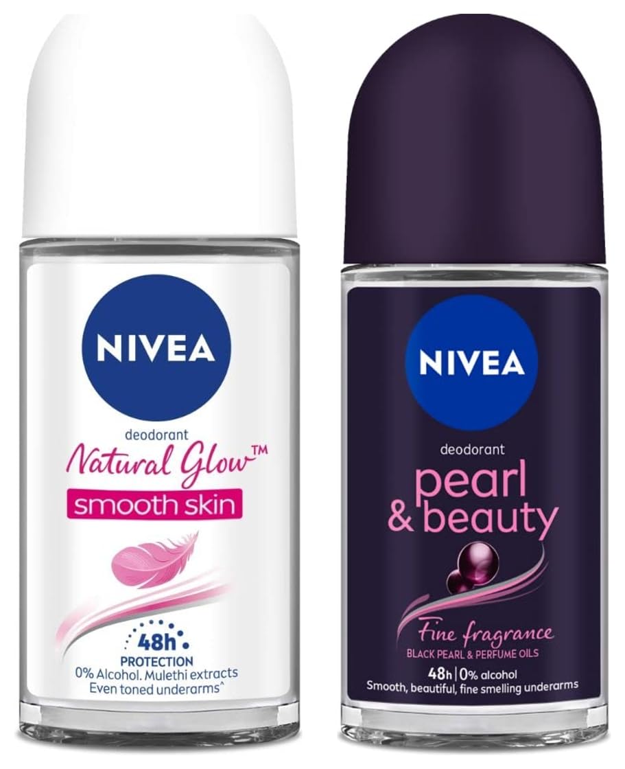 Nivea Women Deodorant Roll On, Pearl & Beauty Fine Fragrance, 50ml & Nivea Natural Glow Smooth Skin Deodorant Roll On for Women, 50ml-picture-34