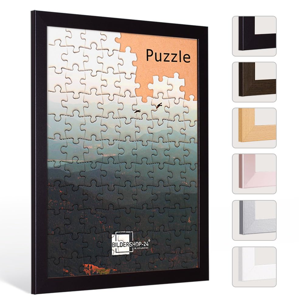 Bildershop-24 Puzzlerahmen London für Puzzle ca. 1000 Teile 33x98cm 98x33cm Schwarz mit Acrylglas