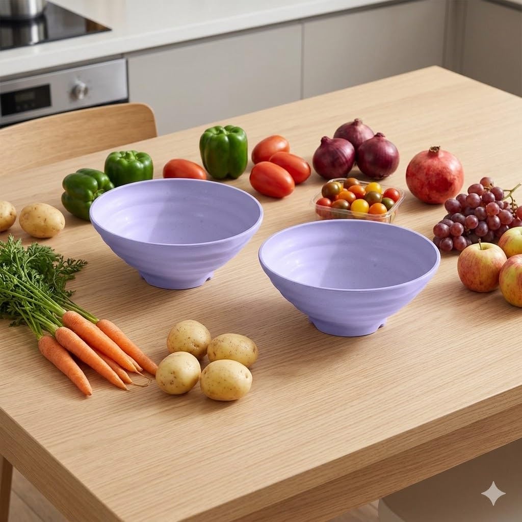 Wheat Straw Salad Bowls Set (900ml) – Large Microwave Safe, Unbreakable & Stackable Bowls for Salad, Soup, Ramen – BPA-Free, Eco-Friendly, Lightweight Serving Bowls for Kitchen (6, Green) — Amazon image 11