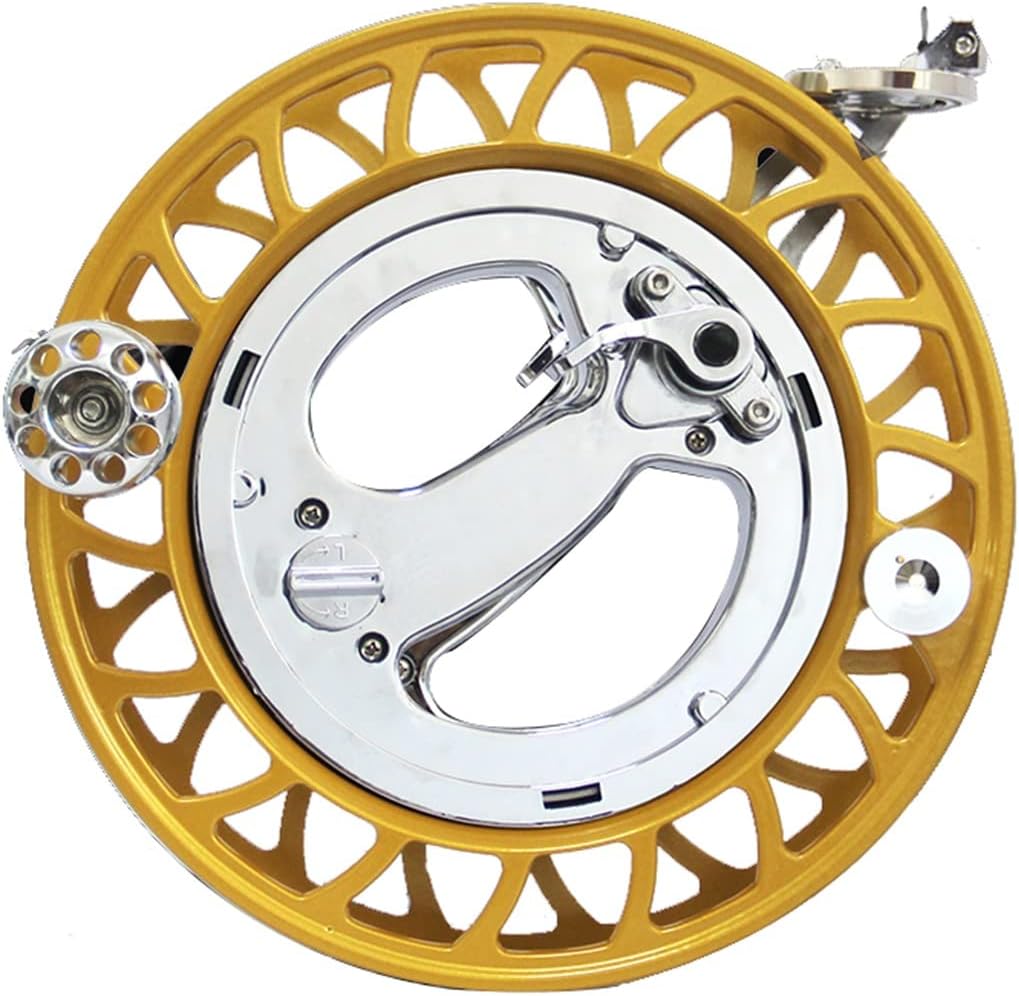 Kite Reel Winder,Wind Spinner,Kites Professional Reel Grip Wheel Handle,Lock Function Outdoor,for Kids and Adults (Gold 28cm)