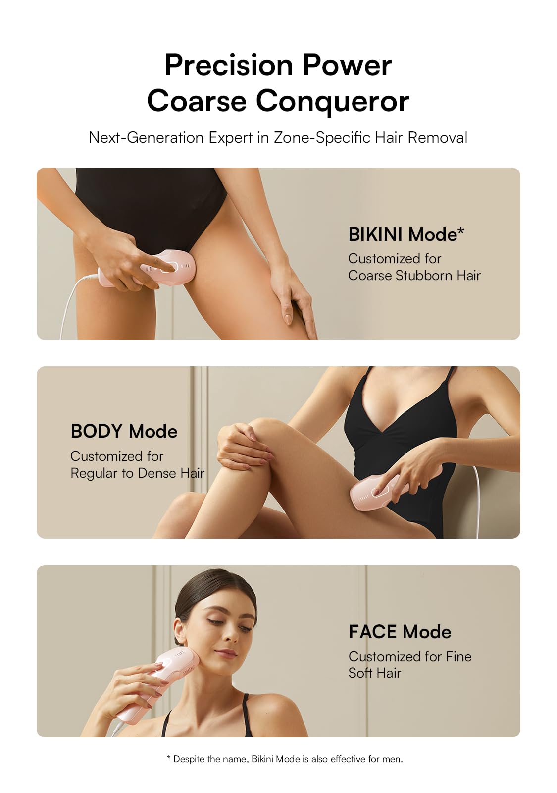 Laser Hair Removal with Ice-Cooling Care for Women and Men, HAUTE Pro Painless at-Home IPL Hair Remover for Coarse Hair in Bikini All Body Areas, Latest Generation for Effective Results (Pink)