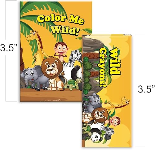 Miniatura 3 de ArtCreativity Zoo Animal Mini - Kit de libro para colorear  12 juegos  cada juego incluye 1 libro de colores pequeño y 4 crayones  recuerdos de