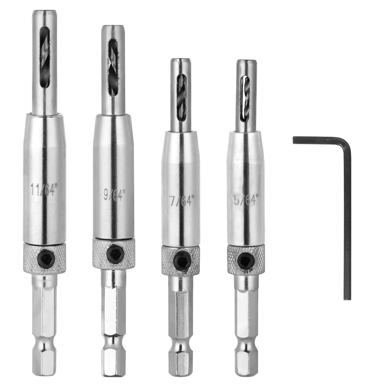 6 Best Self Centering Drill In 2025 - Buying Guide 5 Self Centering Drill Bit Set 11/64",9/64",7/64", 5/64", for #10#8#6#4#2 Screws Size, Be Compatible with 1/4 in VIX Bit Bosch Snappy Quick-Change Hex Drill,Part #45300 Center Finding Drill Bit