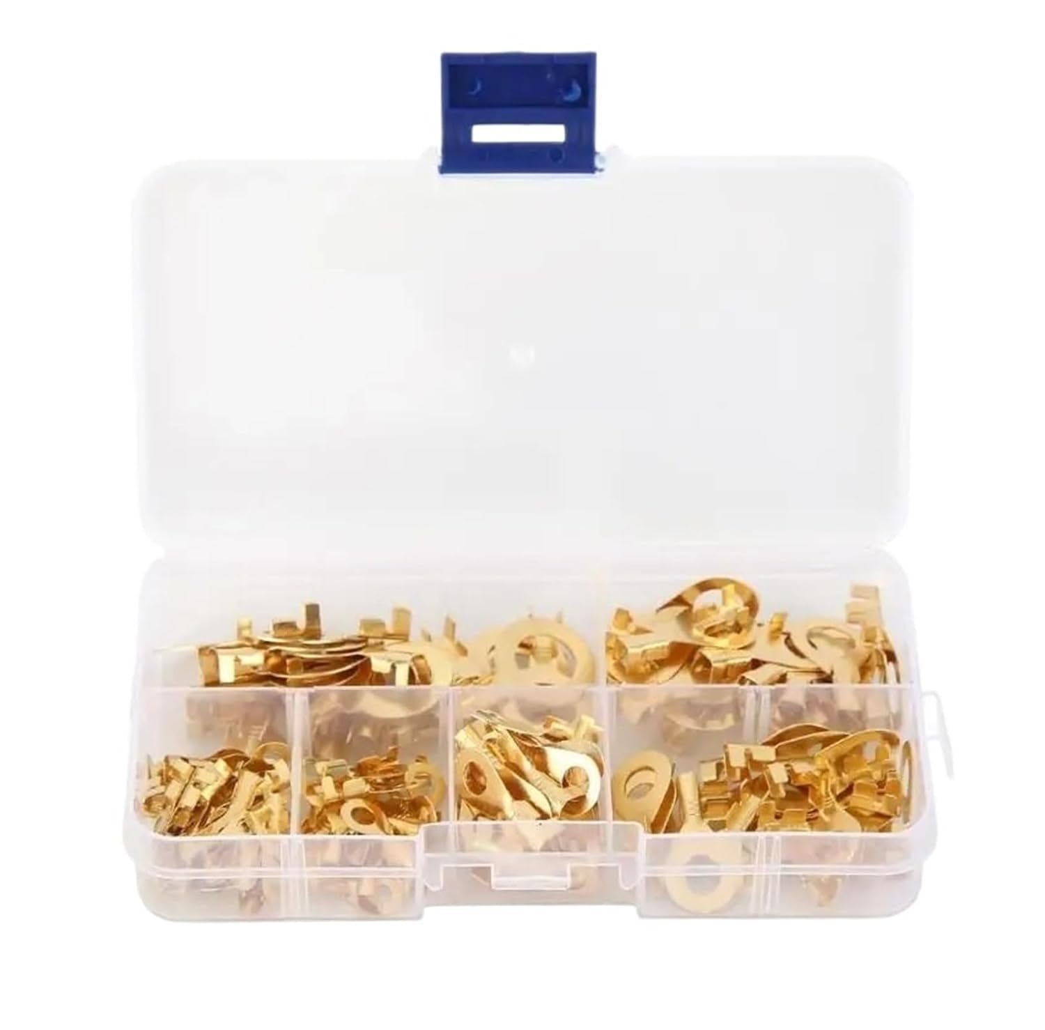 Lot de 150 cosses à anneau M3/M4/M5/M6/M8/M10 en cuivre à sertir - Kit d'assortiment non isolé - 17072