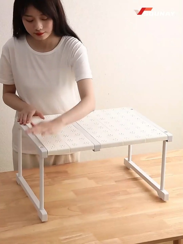 Mensola Estensibile Per Armadio - Scaffale Telescopico In Plastica Bianco 47-68cm - Foto 3