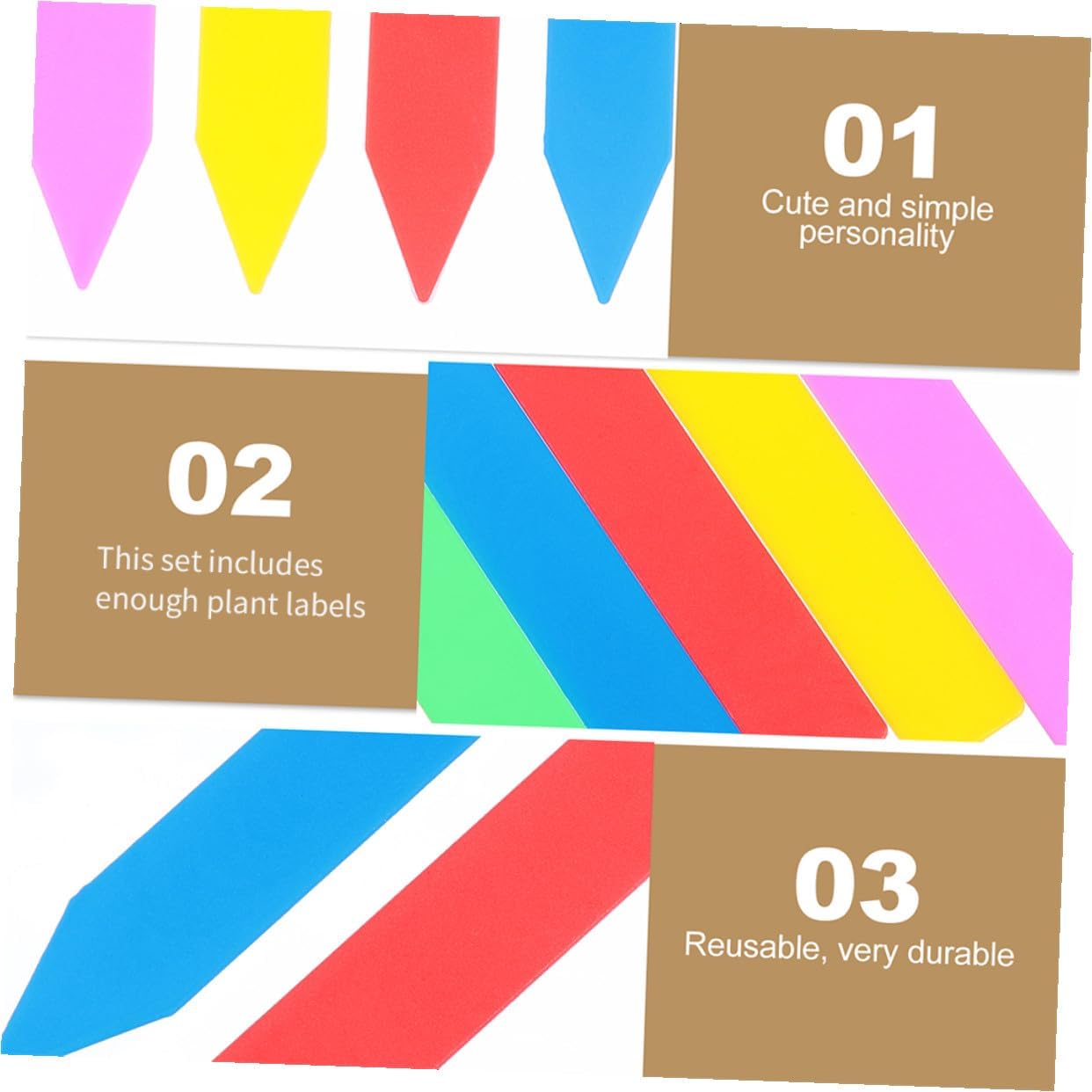 600pcs Waterproof Plastic Garden Plant Labels Multi-Color Small Plant Markers 10x1.8cm Nursery Garden Stake Tags and Flower Seedlings