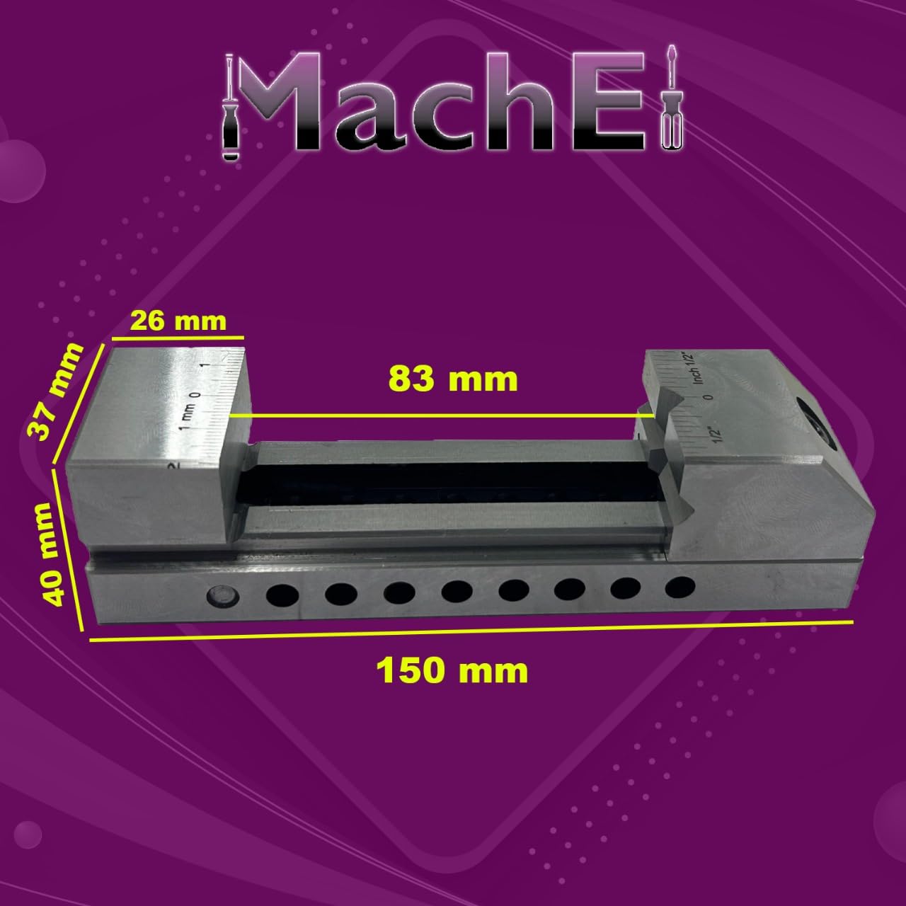 Morsa di precisione in acciaio 38 mm pin duro rettificato MachEl