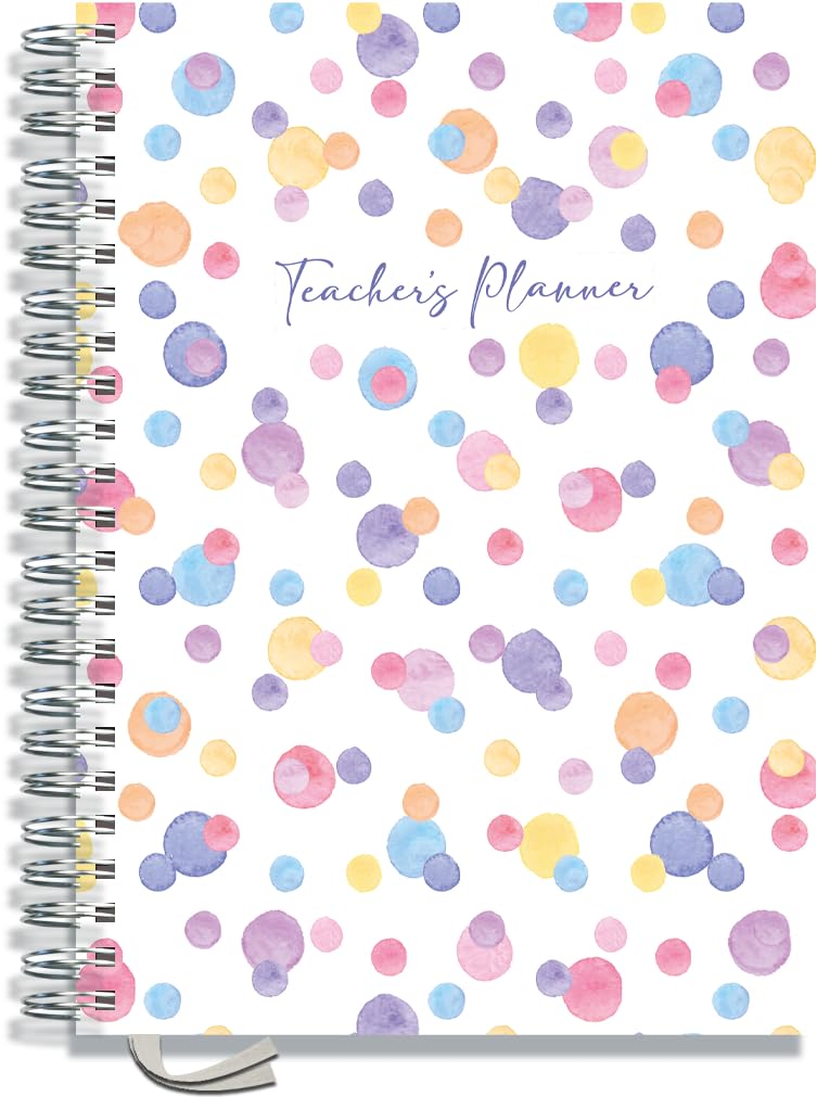 Teacher Planner 2026-2027 by Pirongs A4 8 Lesson - Polka Party
