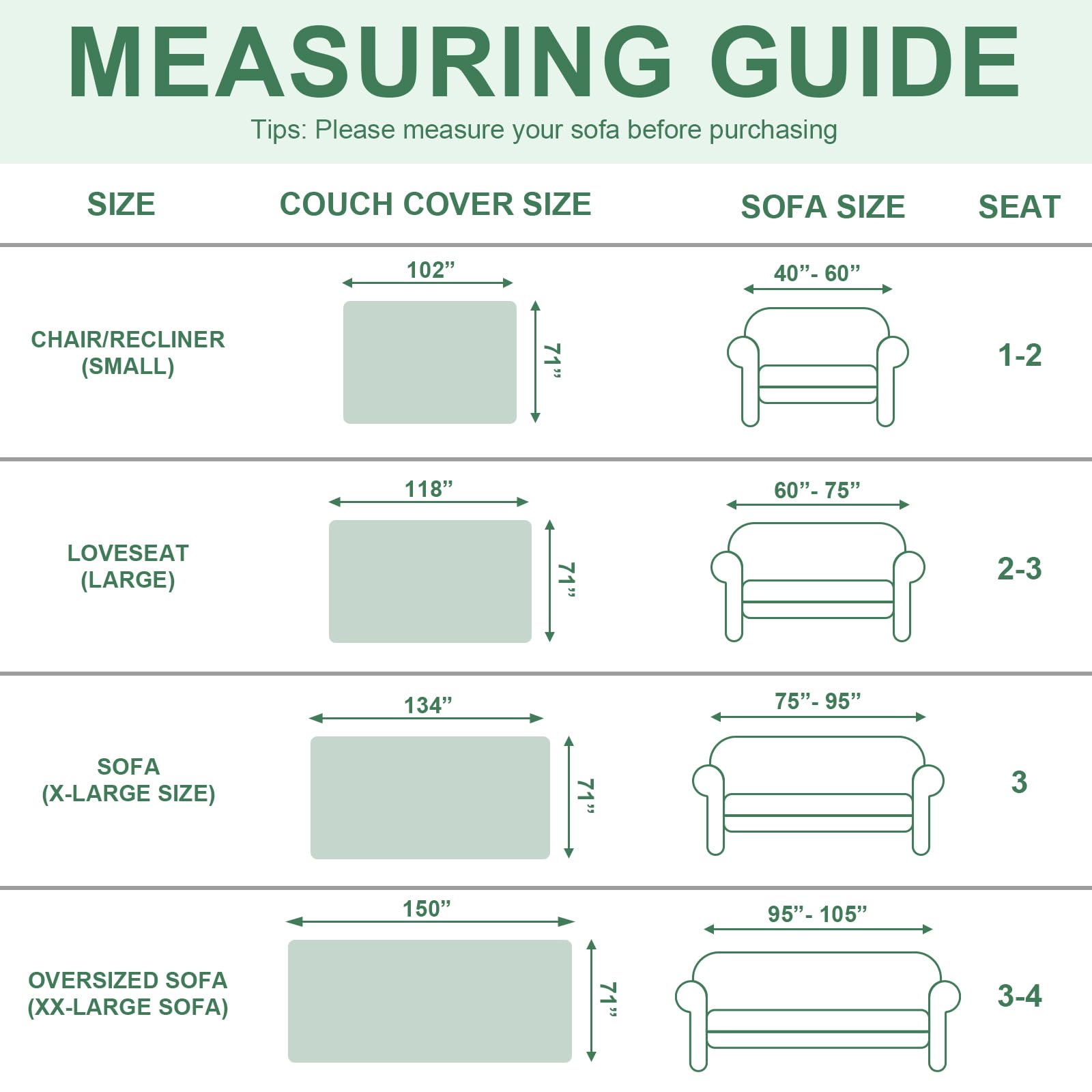 OstepDecor Chenille Sofa Cover 3 Seater, Dog Couch Cover for Corner Sofa Washable Sofa Slipcover - Image 2