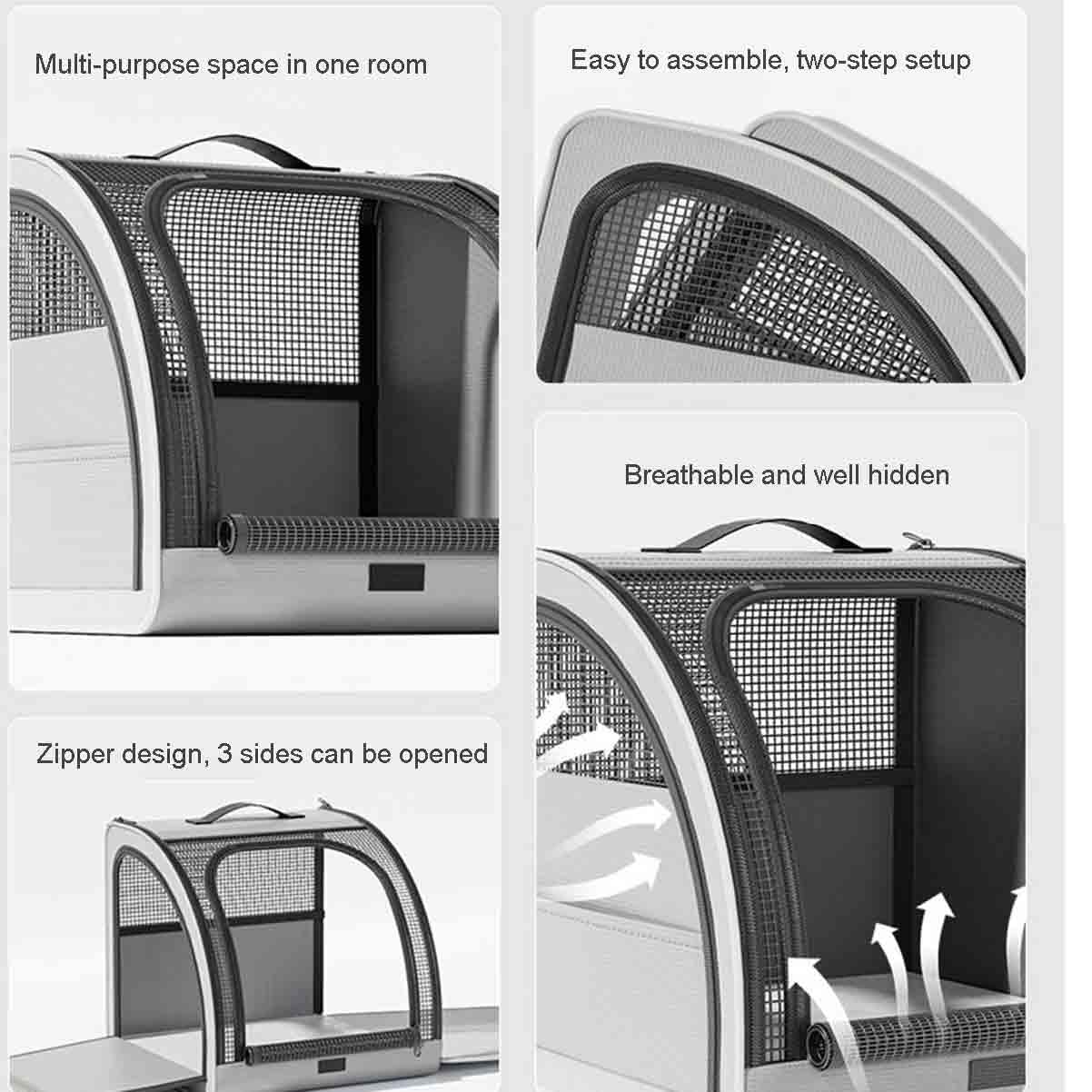 Car Kennel, Pet Car Mat, Cat Kennel, Pet Travelling Carrier, Dog Car Carrying Nest (for Pets up to 15kg)(Grey)
