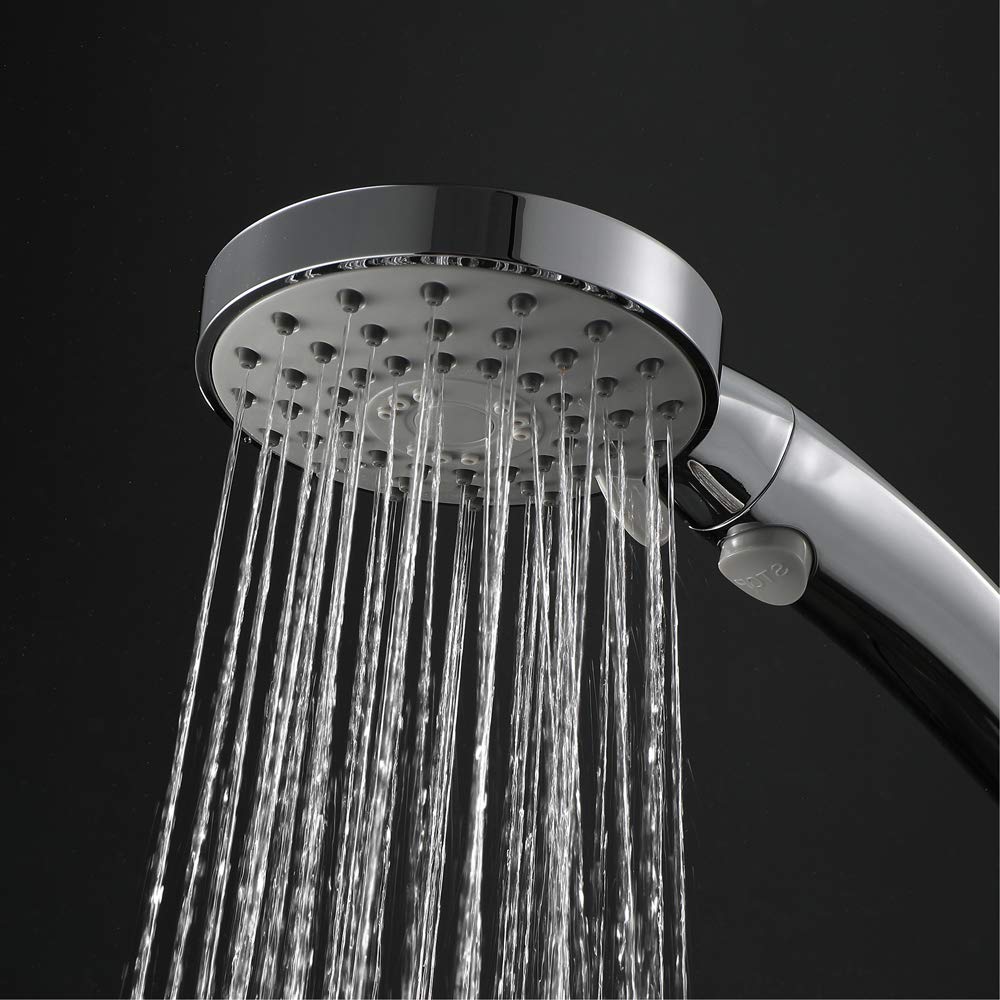 Alcachofa de Ducha, Ducha de Mano con 3 Modos de Spray de Agua, Universal ABS Ahorro de Agua de Alta Presión Mano la Cabeza de Ducha para Bañera y Ducha,E Chrome
