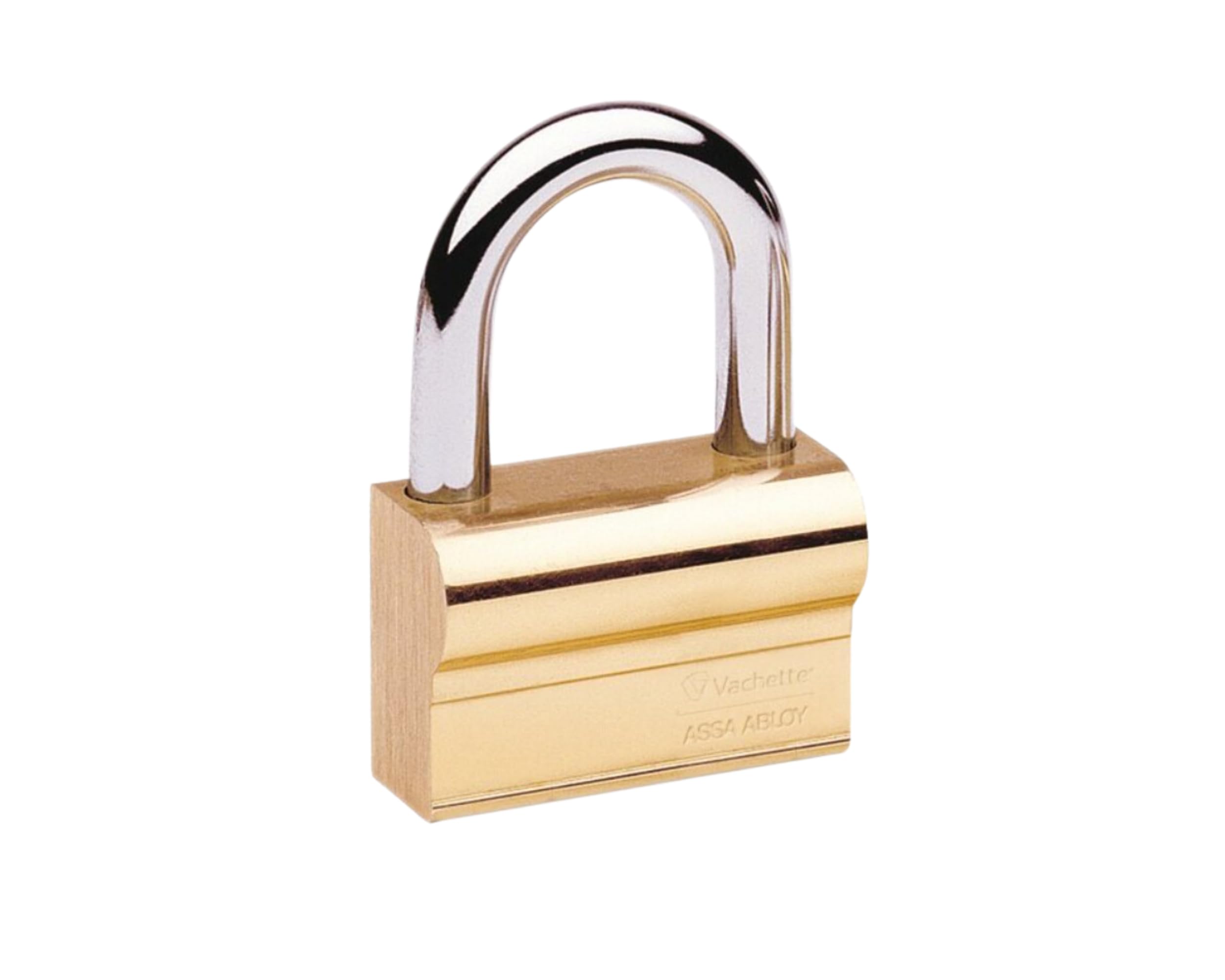 Vachette Cadenas de Sécurité Ulysse à clé en Laiton 55mm 1313-55/SC Résistance élevée aux intempéries, Utilisation extérieure et intérieure, Haute résistance à la traction, Anse Acier Cémenté, 3 Clés