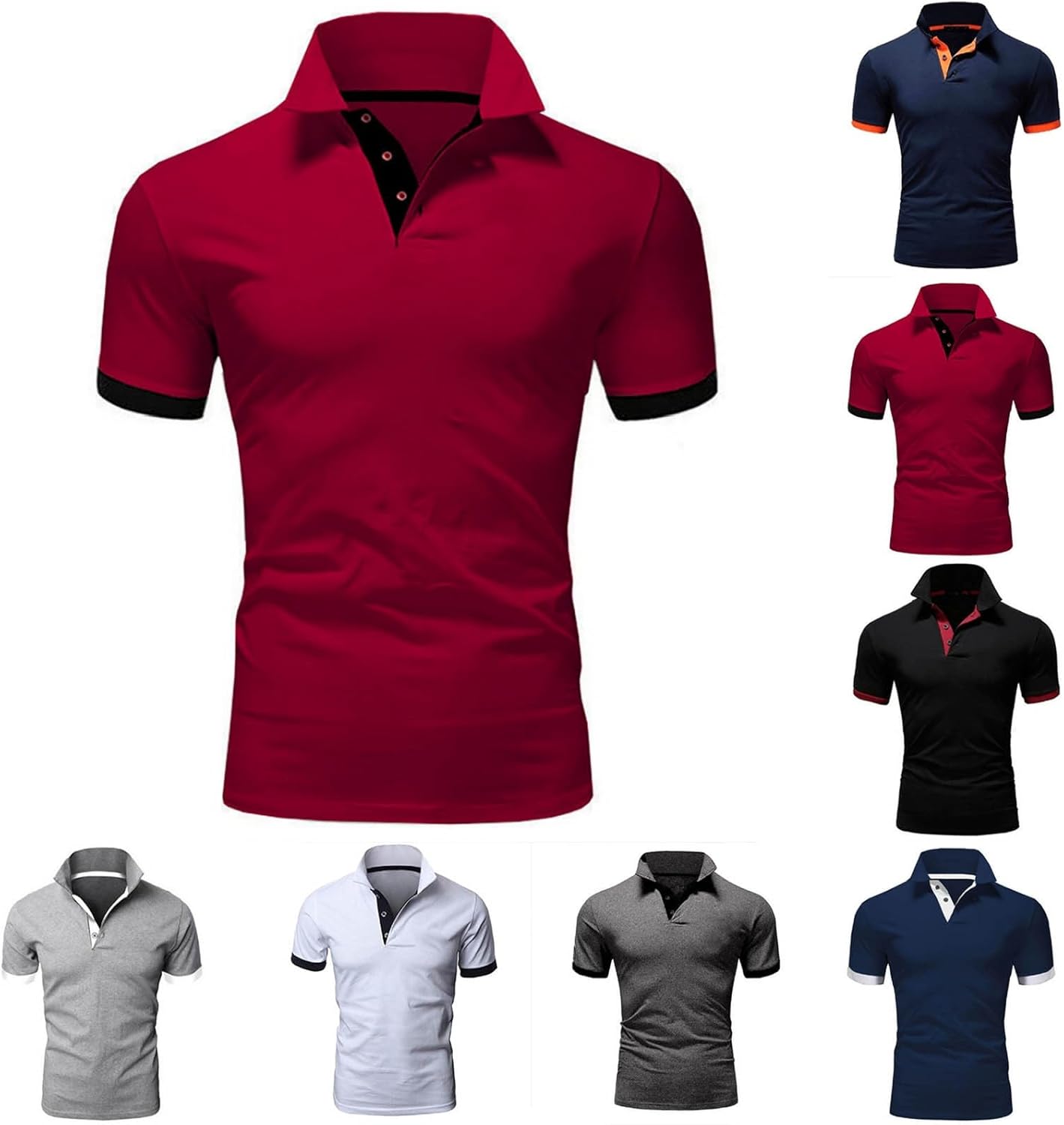 Golf Shirts for Men Lightweight Short Sleeve Slim Fit Polo T Shirt Causal Basic Solid Tees Tops Summer Clothes