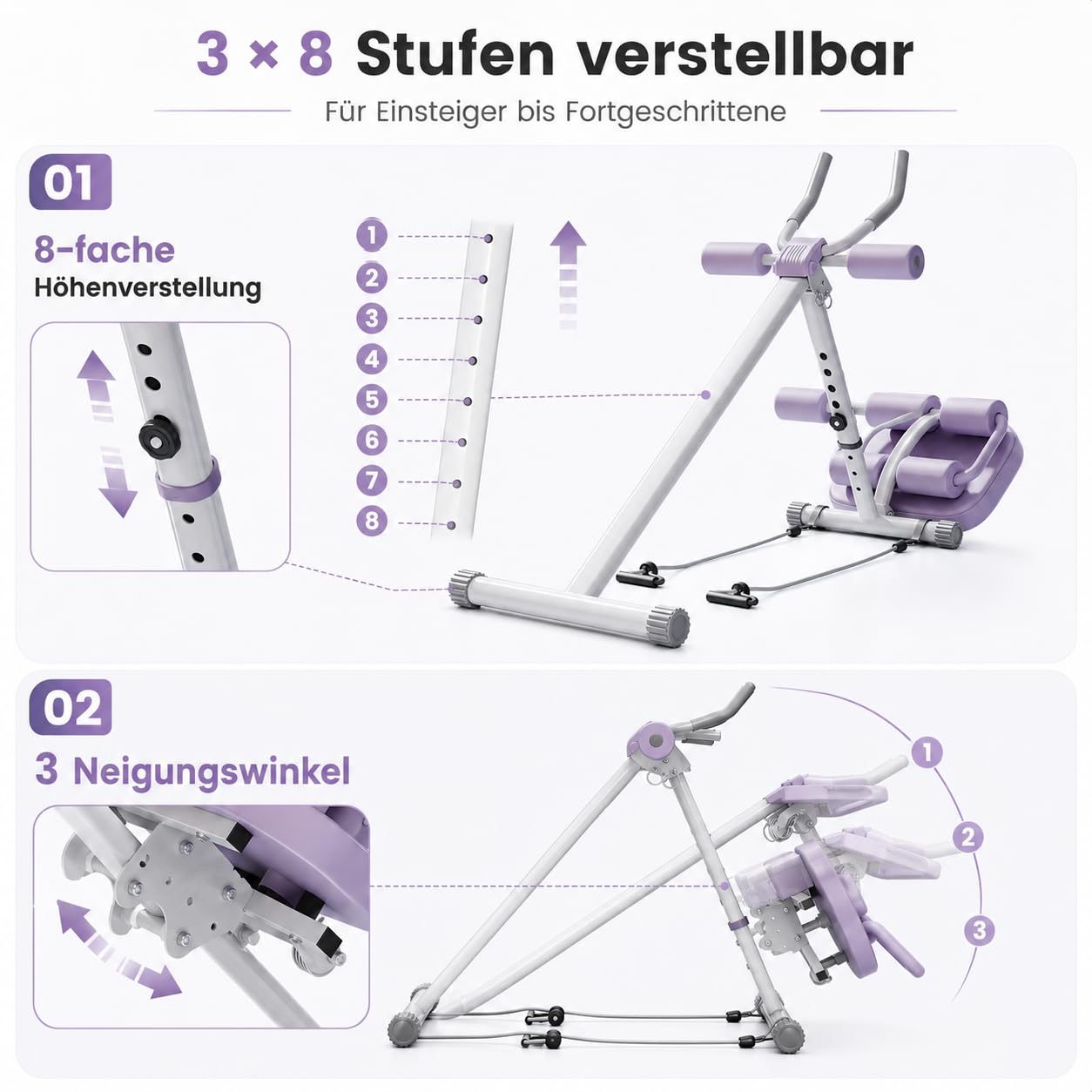 Abdominal Trainer Bauchtrainer Adjustable Abs Trainer for Home Gym Ganzkörpertrainer Foldable MAX 150 kg