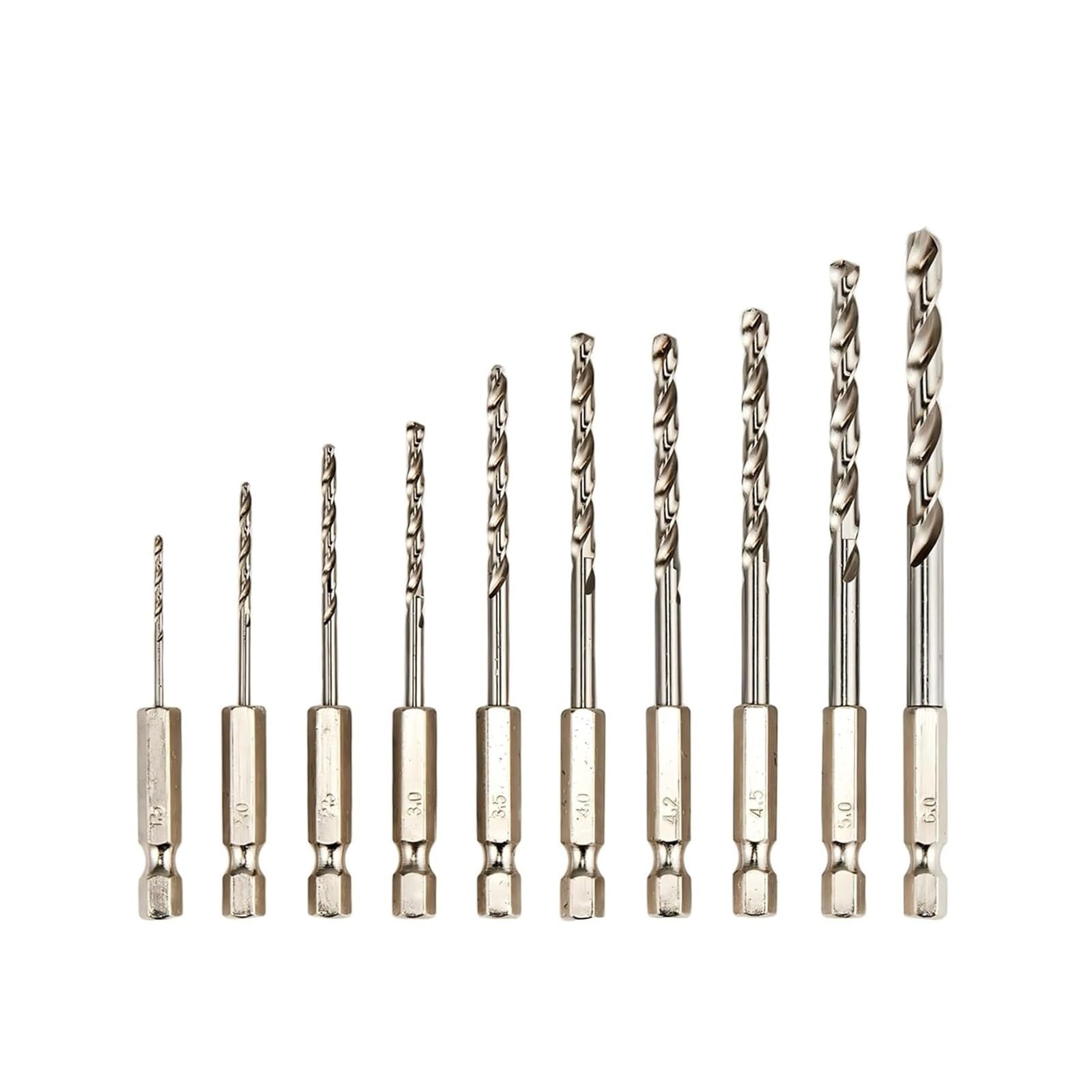 Juego de brocas de cobalto M35 de 13 uds, brocas helicoidales HSS CO de 1,5-6,5mm con vástago hexagonal de 1/4 "para metal endurecido y acero inoxidable