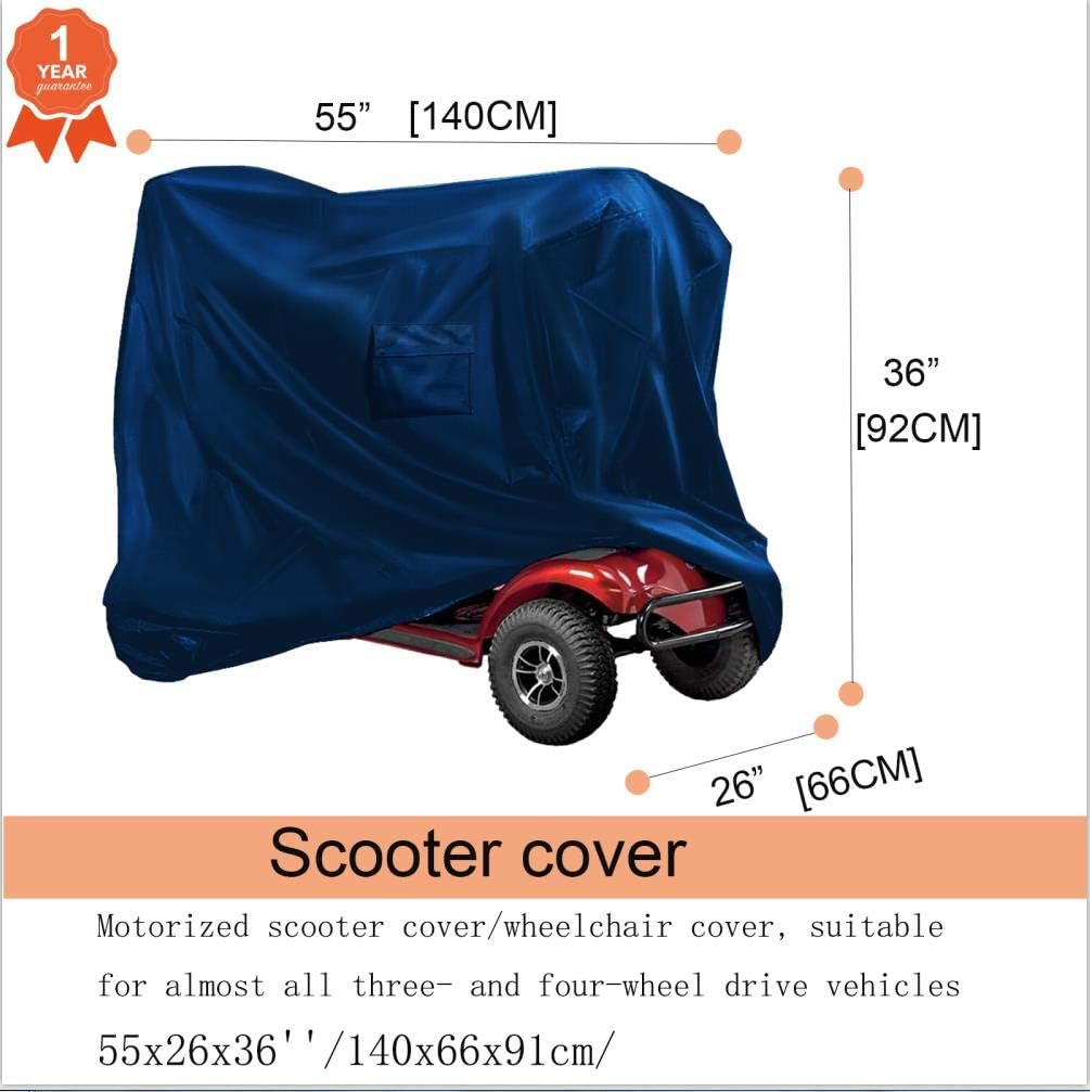 SOKINGCOVER Motorized Scooter Cover,55x26x36inch, waterproof4-wheel Electric Scooter Cover Provides All-Weather Protection for Your Electric Wheelchair, Navy Blue : Automotive