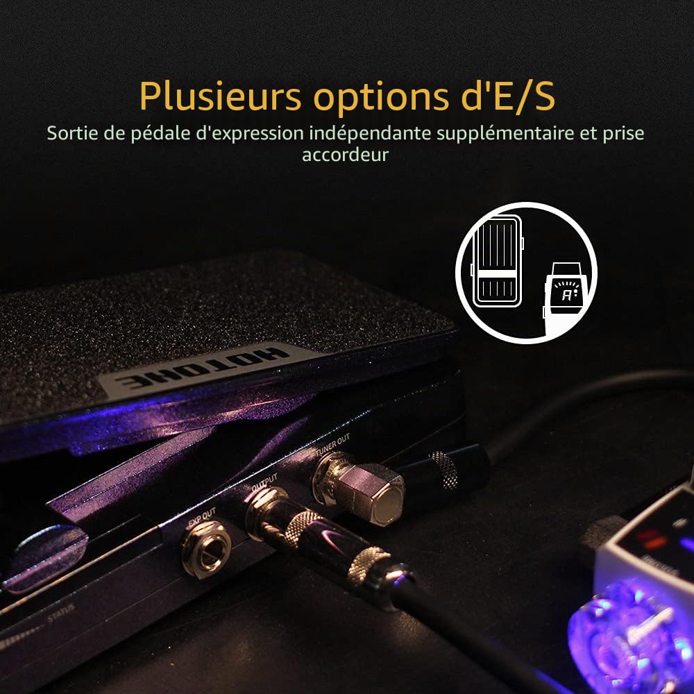 Hotone Wah Volume actif Expression passive Pédale d'effets de guitare commutable 4 en 1 avec pédale d'effets de guitare visible Soul Press II