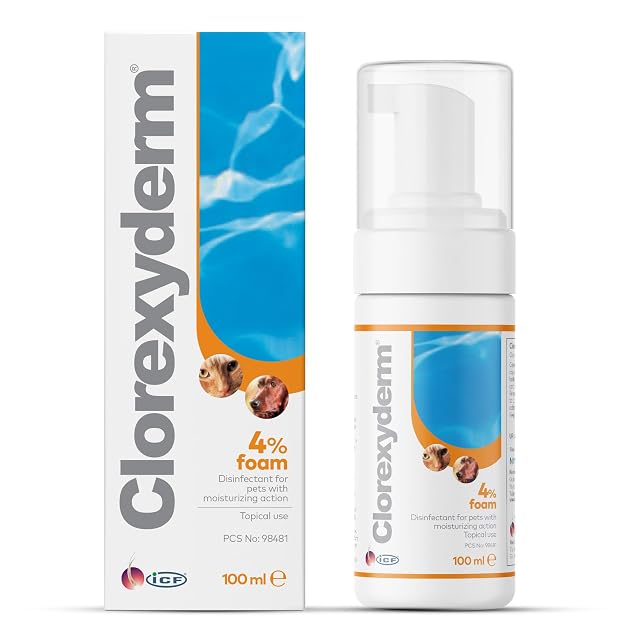 Clorexyderm 4% Foam CLX Espuma Clorhexidina Perros y Gatos 100 ml