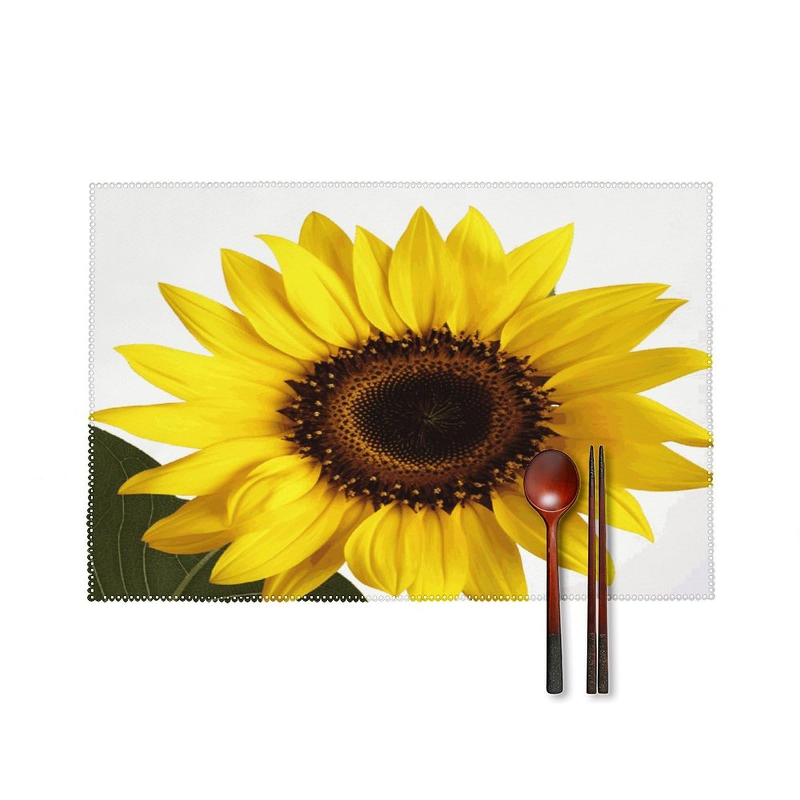 Fodpand Style Flower Sunflower Placemats Set Of 4 Place Mats Table Mats