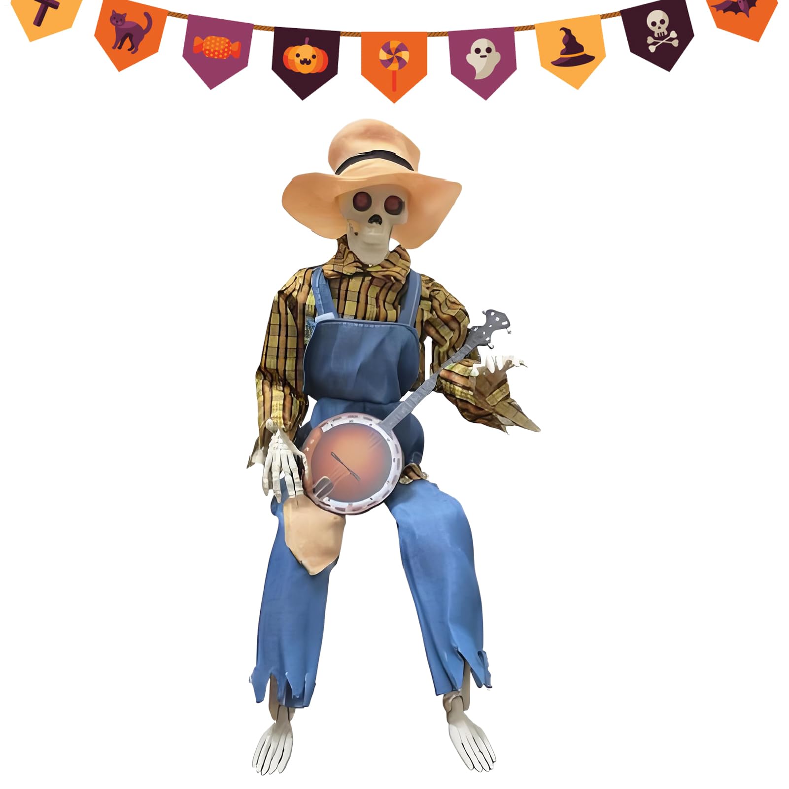 Statue articulée d'Halloween sonore pour surprendre vos invités et enfants avec humour