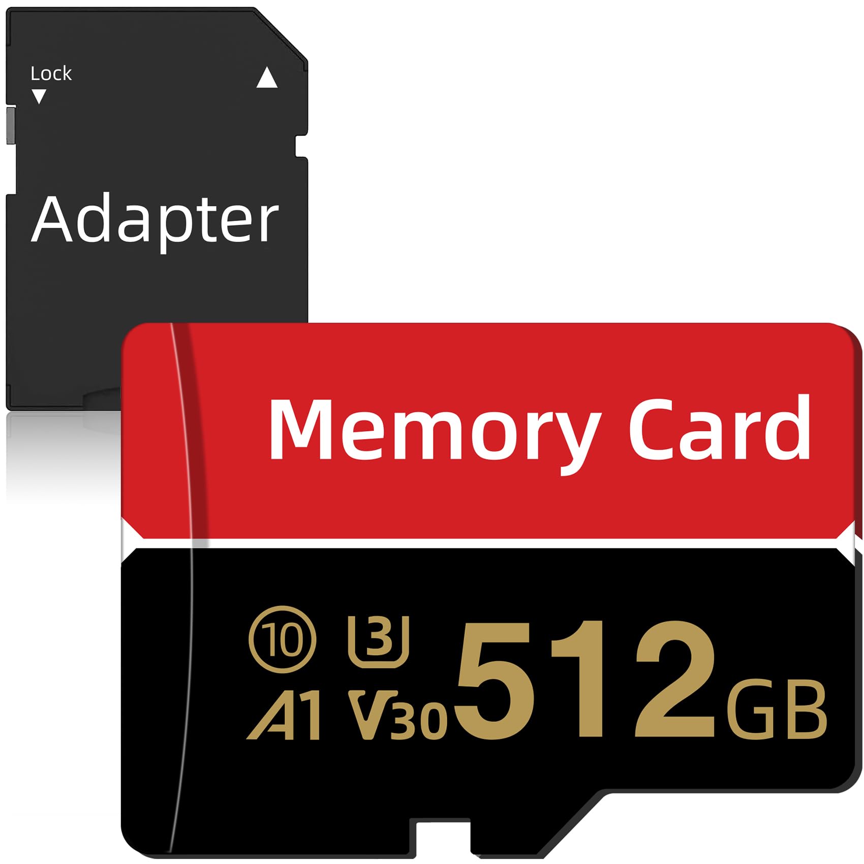 Mini-Speicherkarte 512GB, mit Adapter, Hochgeschwindigkeit Memory Karte, Massive Kapazität TF Karte, Datenspeicherung Speicherkarten für Laptop/Smartphone/Dash-Cam/Drohnen