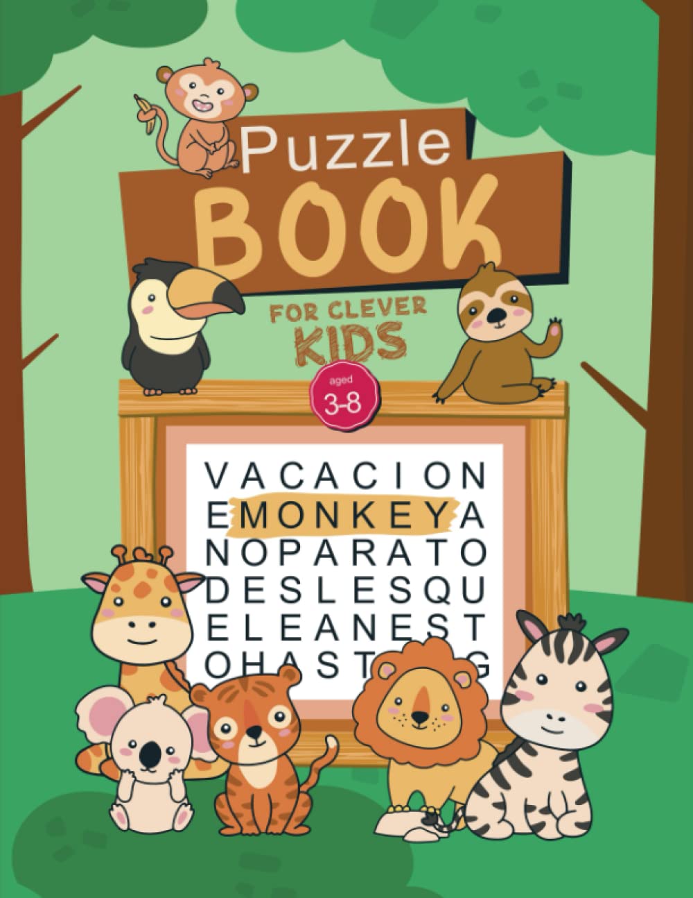 Puzzle book for clever kids - ages 3 to 8. mixed puzzle book for your kids.: 8.5x11" mixed puzzle book for clever kids age 3-8 with word search, maze puzzle, letter tracing, many more