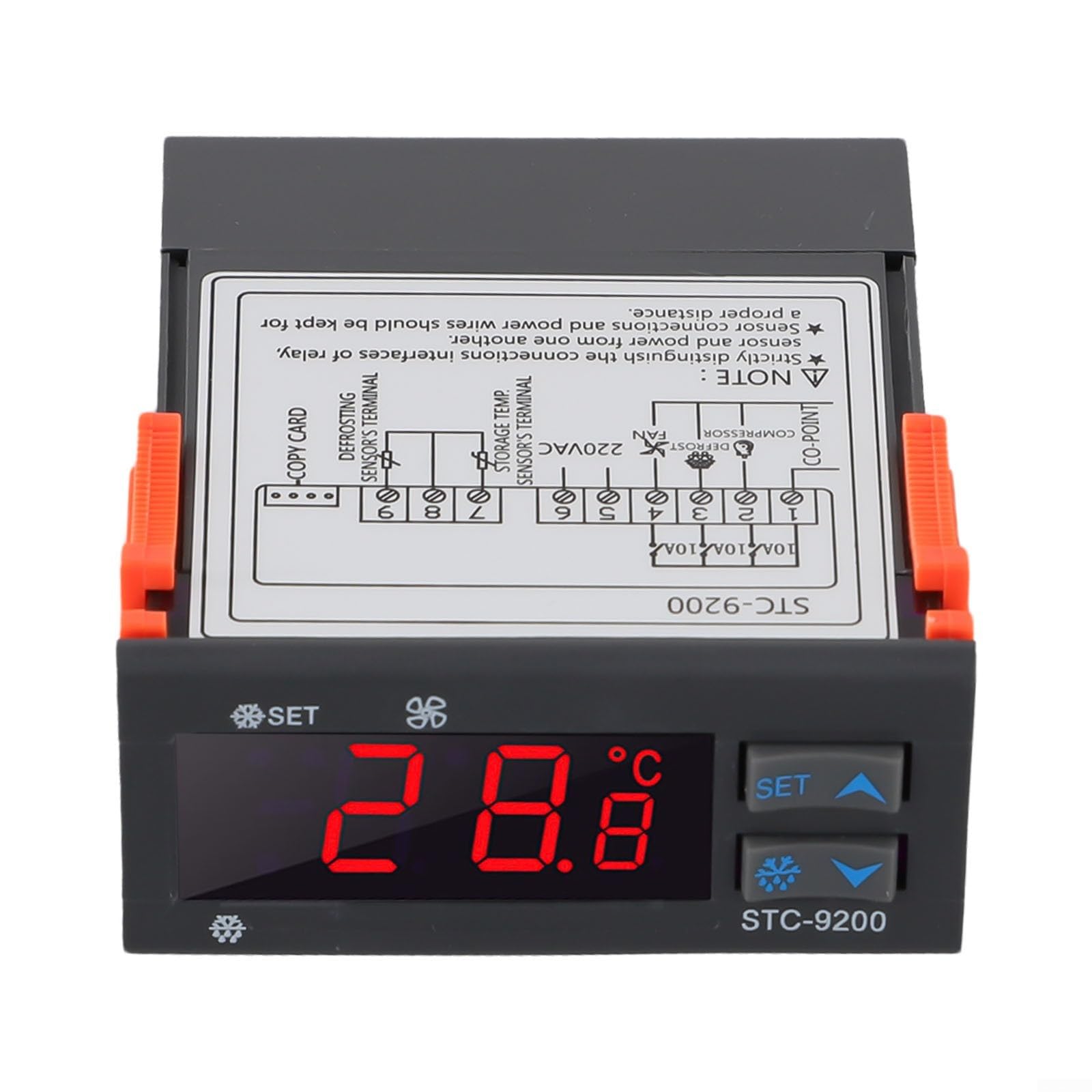 STC 9200 Termostato electrónico, controlador de ventilador de descongelación de refrigeración, gestión de almacenamiento en frío, funcionamiento del congelador, medición de temperatura