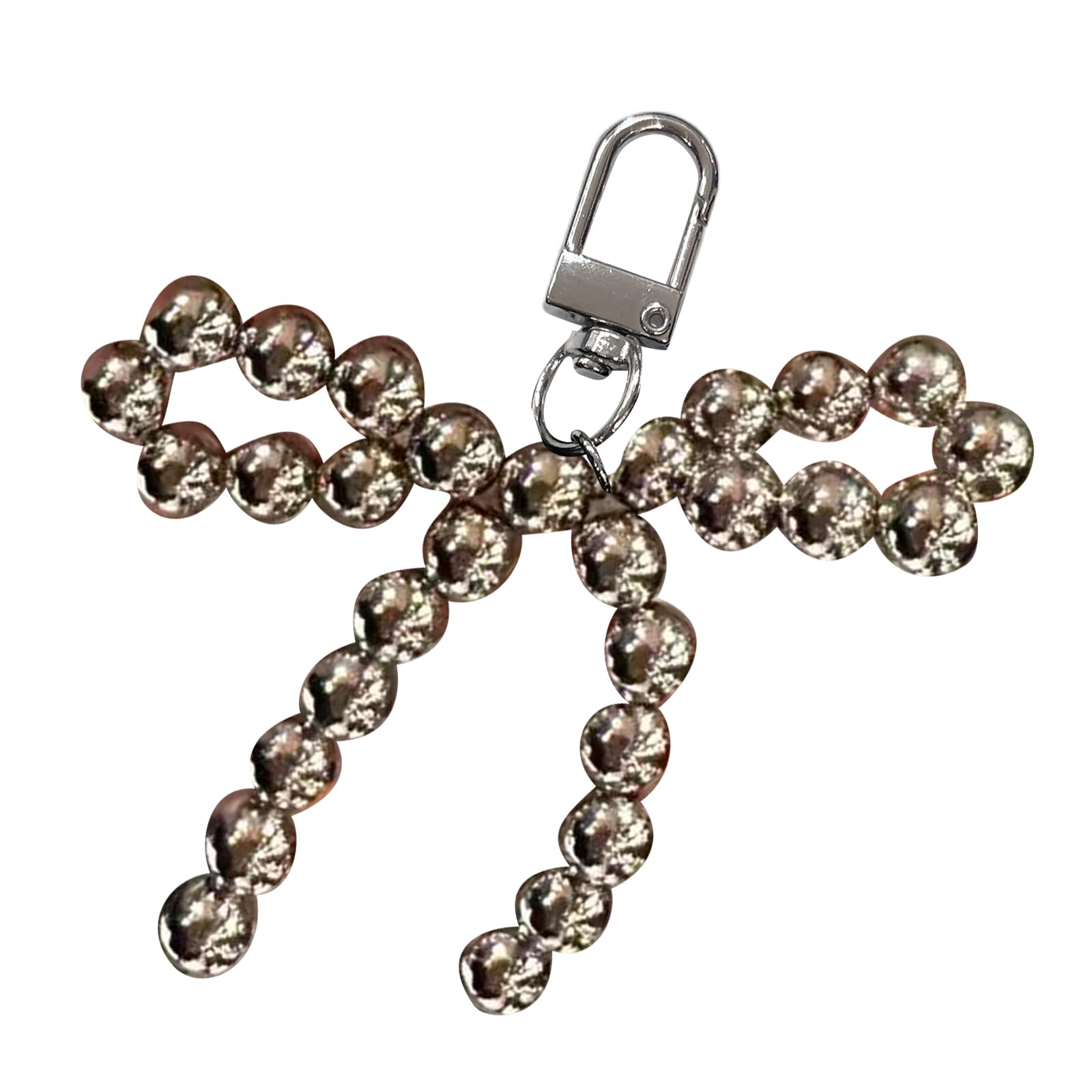 NEWFT Bead Bowknot Keychain Pendant for Handbag Bowknot Charm for Case Decoration