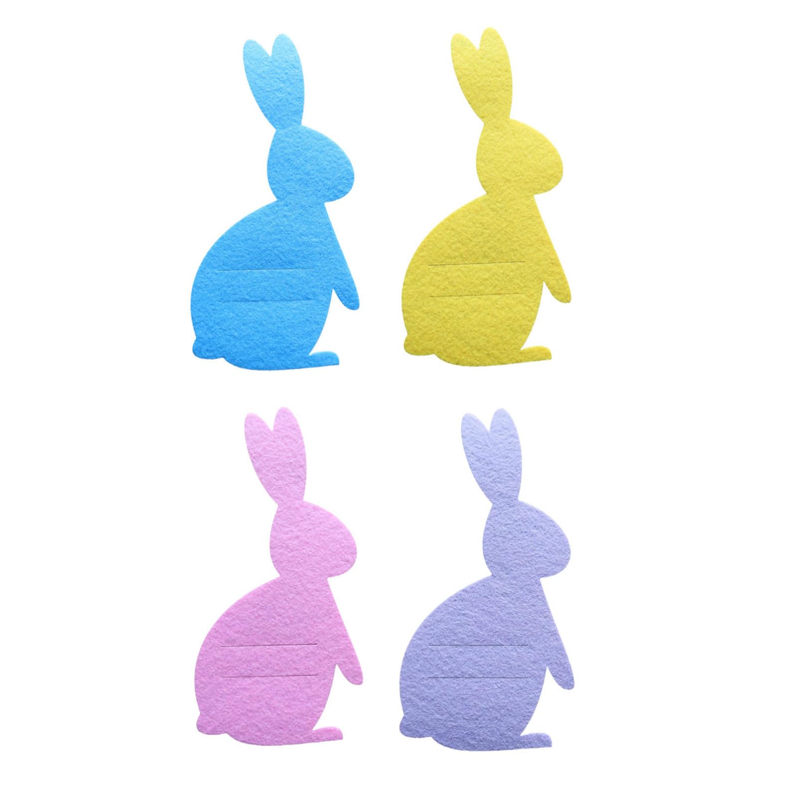 carotoe 4Pcs Easters Rabbits Cutlery Holders Easters Rabbits Cutlery Holders Pocket Perfect for Family Gatherings