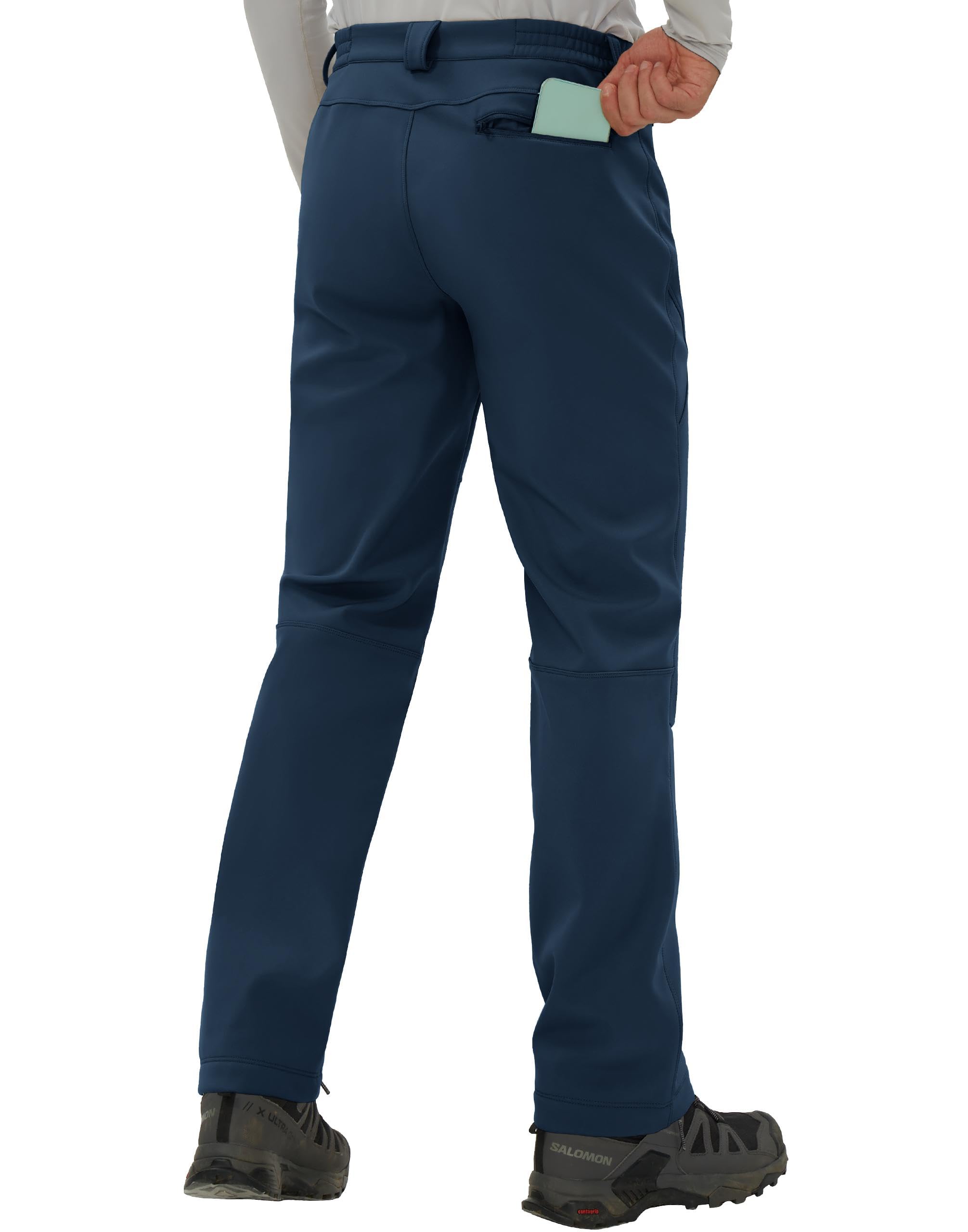 Pioneer Camp Pantalon de randonnée pour homme - Doublure en polaire - Imperméable - Avec 3 poches à fermeture éclair