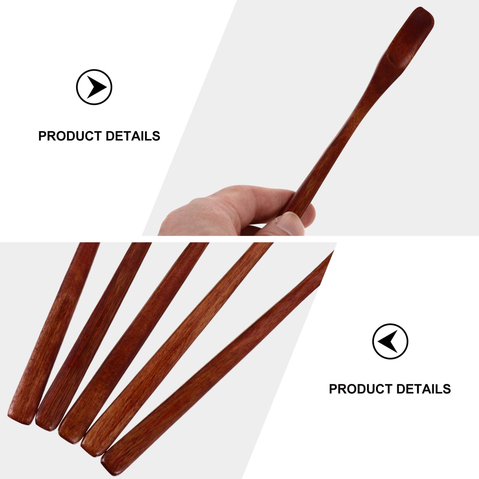 Hemoton 5pcs Wooden Honey Stirring Spoon Non Stick Stirrer for Coffee Tea Syrup