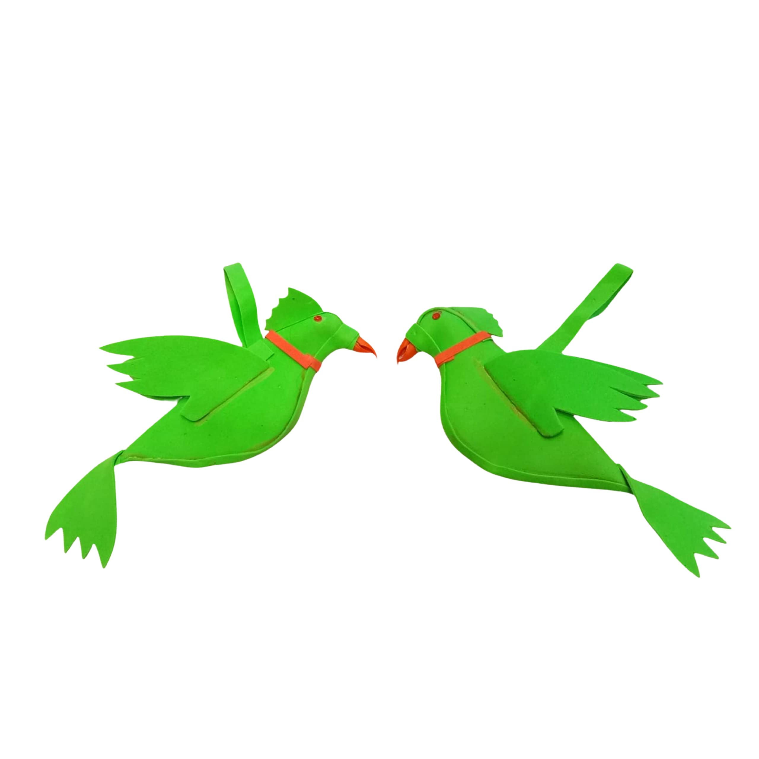 Parrots- Artificial Parrots- Decorative Parrots- Parrots for Festive and Home Decor (Pack of 2 Parrots)
