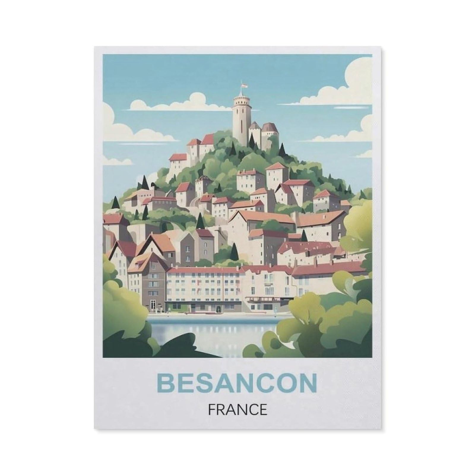 Vintage Wall Decor Metal Poster Plaque，Besancon France(30x40cm）